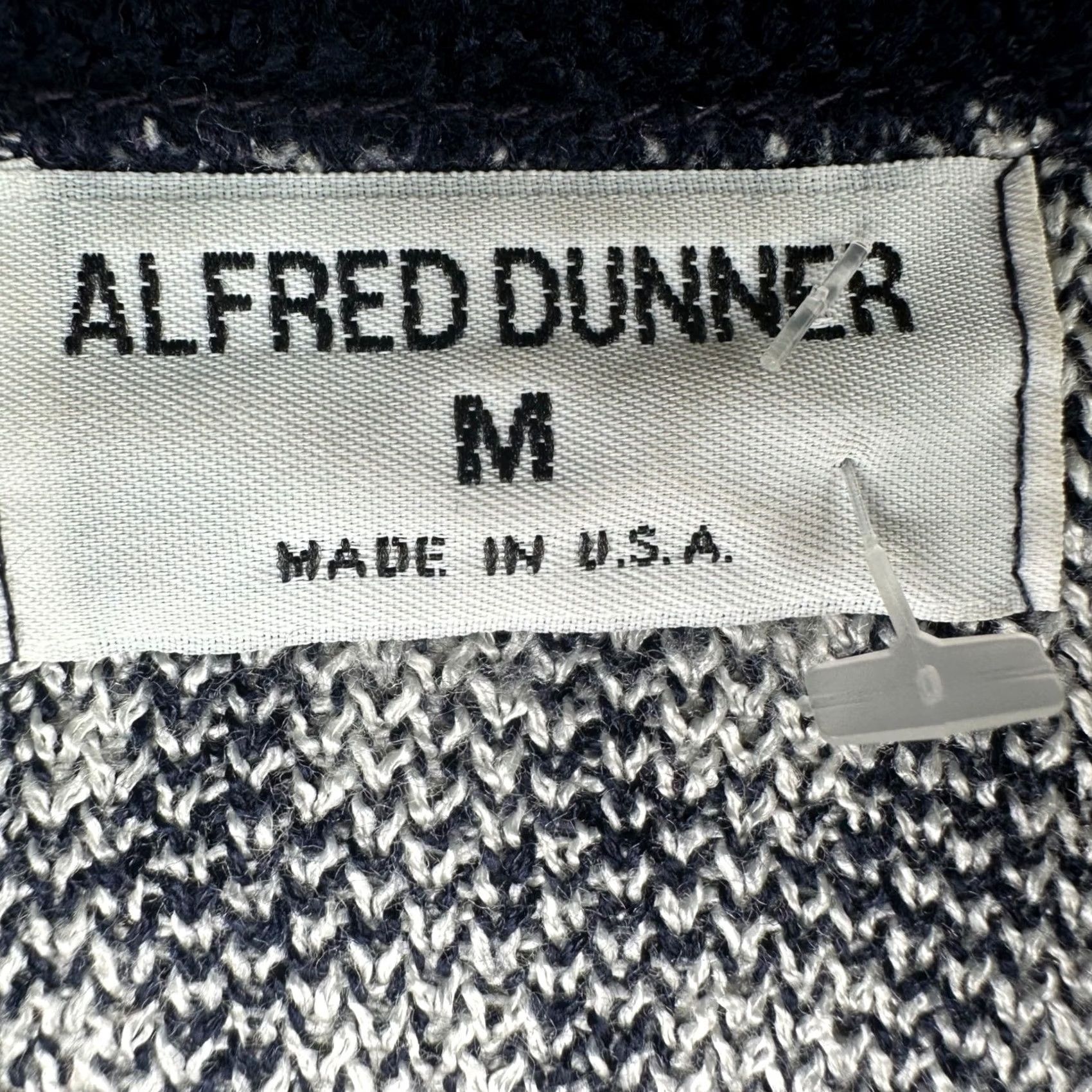 Vintage VINTAGE Alfred Dunner Navy White Houndstooth Cardigan Sweater Button Front Medium Womens Size M / US 6-8 / IT 42-44 - 2 Thumbnail