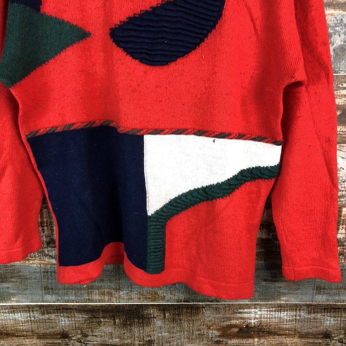 Homespun Knitwear × Japanese Brand Alpaca peru Red vintage Knitwear #A2189 Size M / US 6-8 / IT 42-44 - 6 Thumbnail