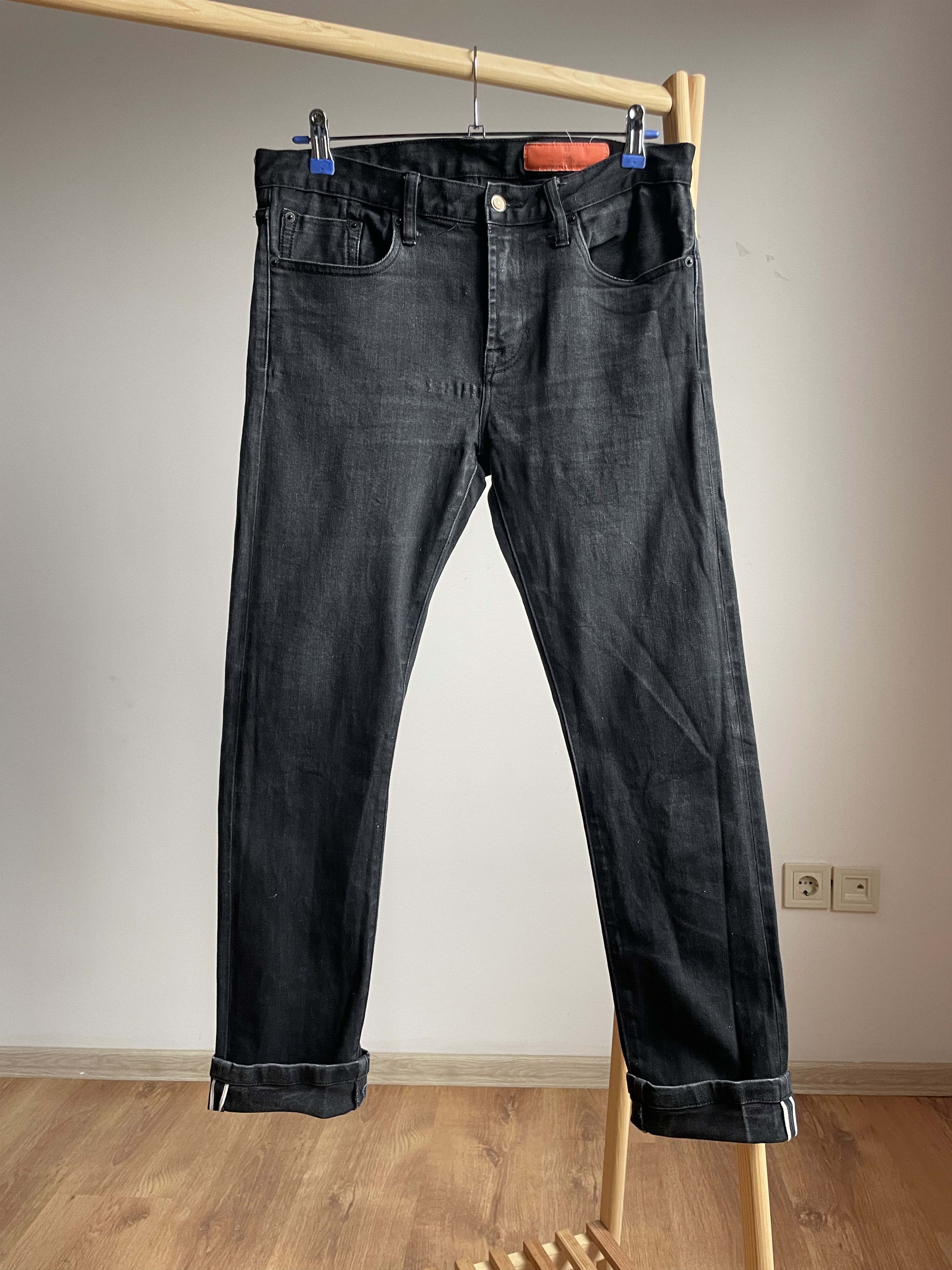 Jean Shop Jean Shop Jim Stretch Slim Washed Black Selvedge Denim Size US 32 / EU 48 - 1 Thumbnail