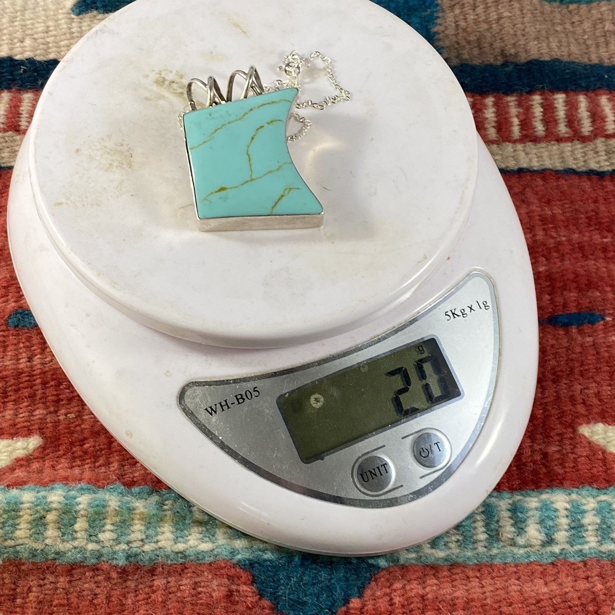 Kapital × Vintage Vtg Sterling Silver Turquoise Chunky Geometric Necklace Size ONE SIZE - 9 Thumbnail