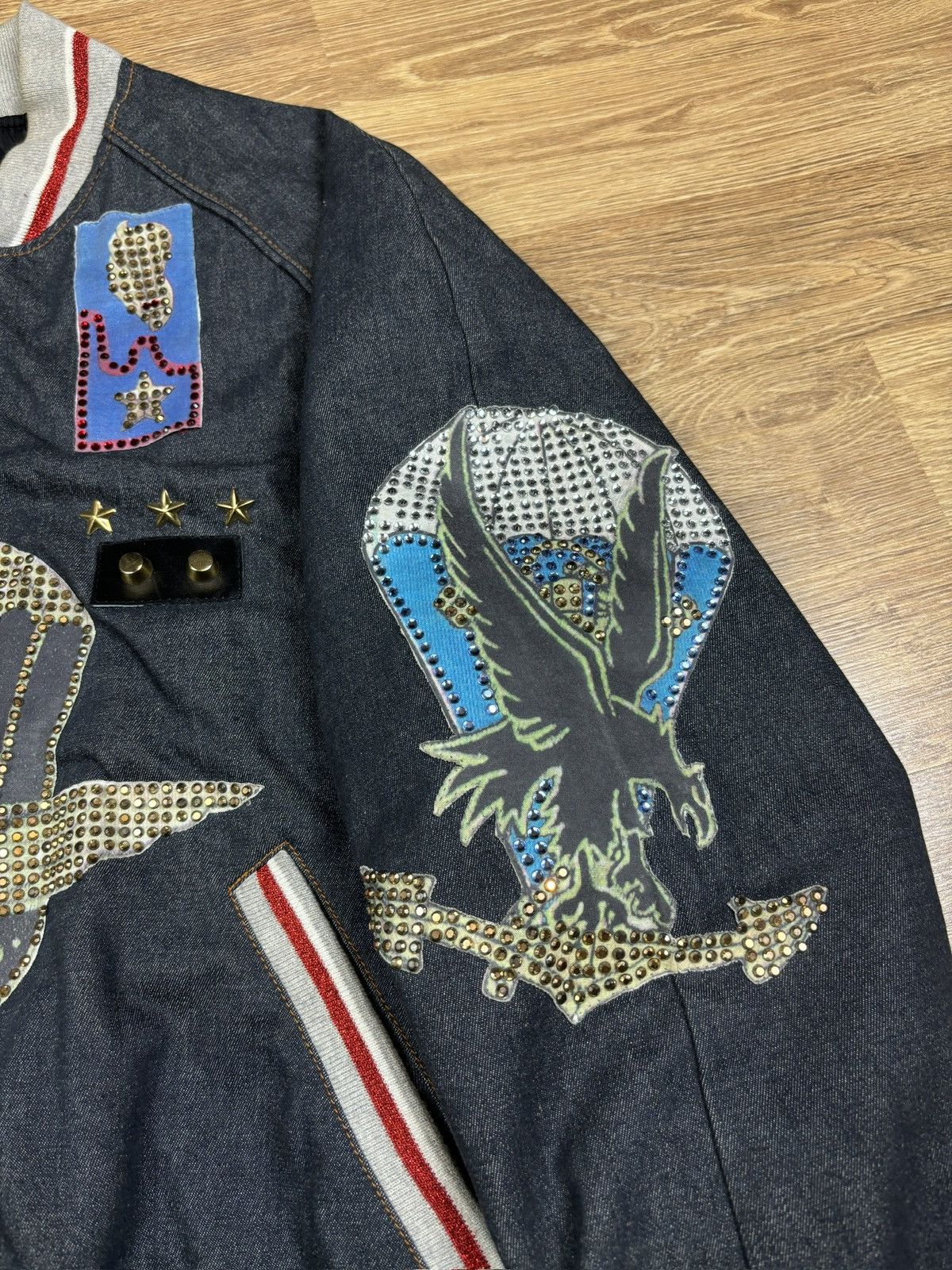 Dolce & Gabbana FW2003 Dolce & Gabbana Rhinestone Patchwork Bomber Jacket Size US S / EU 44-46 / 1 - 8 Thumbnail