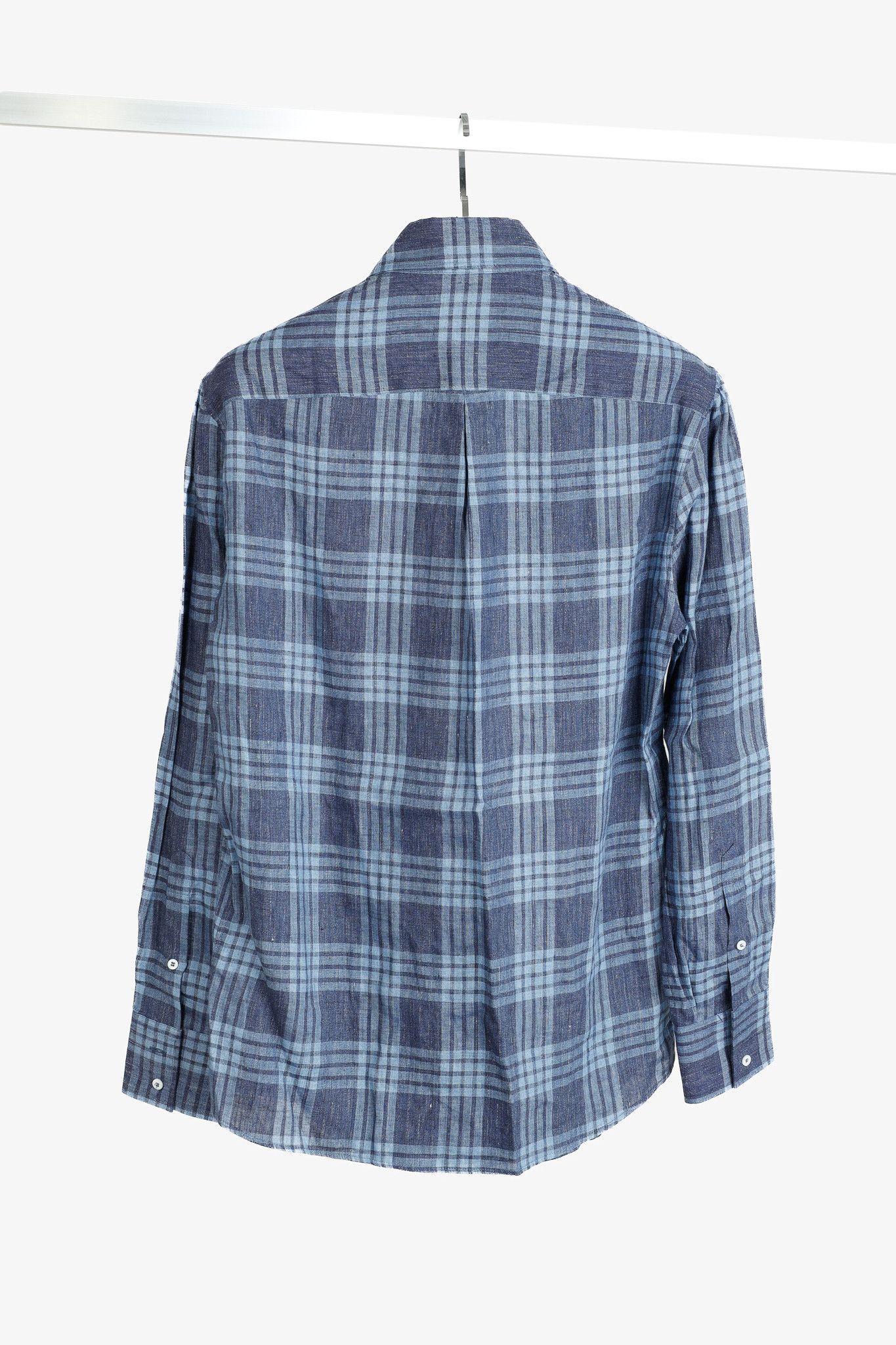 Brunello Cucinelli Brunello Cucinelli Plaid-Linen Button-Up Basic Fit Shirt Size US S / EU 44-46 / 1 - 2 Thumbnail