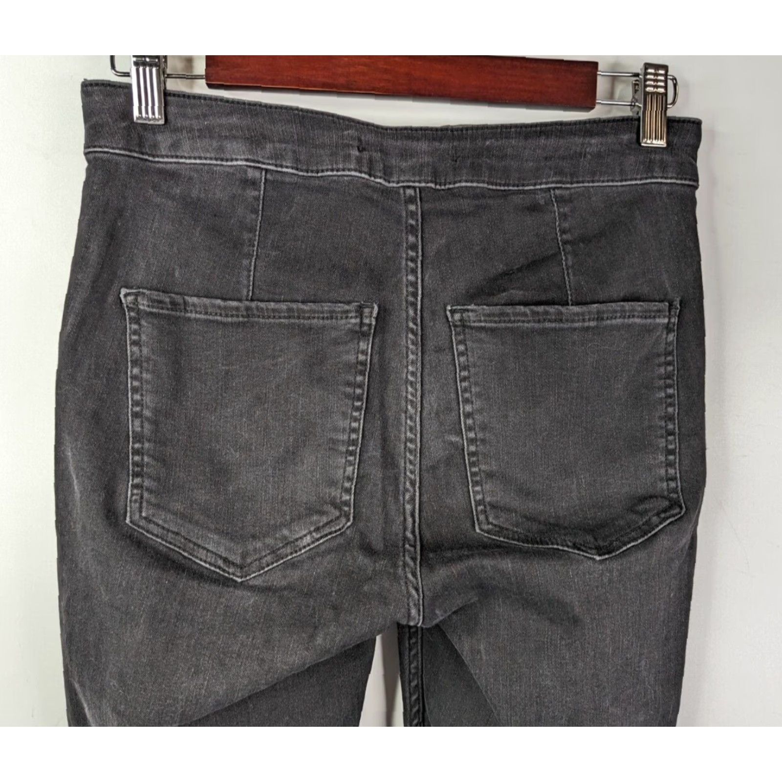 Free People Free People FP Lace Up Front Skinny Jeans Dark Grey High Rise Womens Size 27 Size 27" / US 4 / IT 40 - 5 Thumbnail