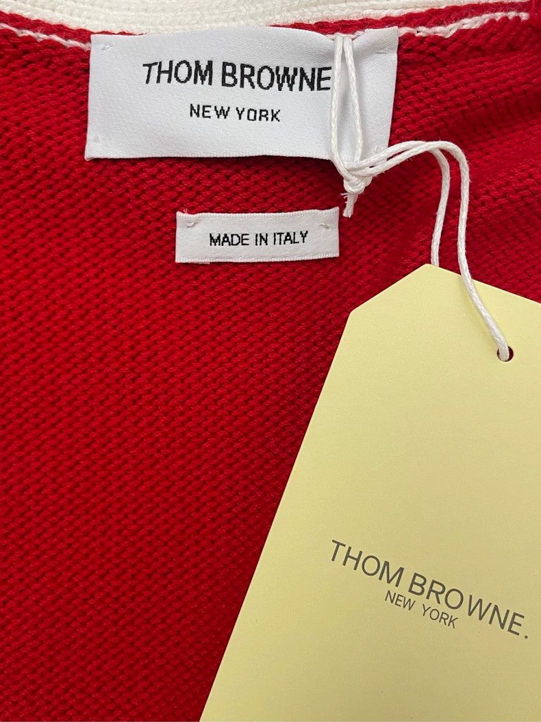Thom Browne Thom browne Vintage red back puppy four-striped knitted car Size XS / US 0-2 / IT 36-38 - 5 Thumbnail