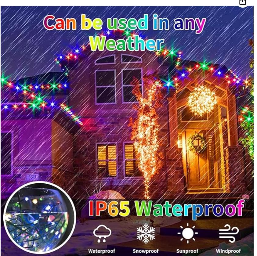 NBDN Nobrandedon Solar Lights, 72FT 600LED with Remote,19 Modes MULTICOLOR Size ONE SIZE - 2 Thumbnail