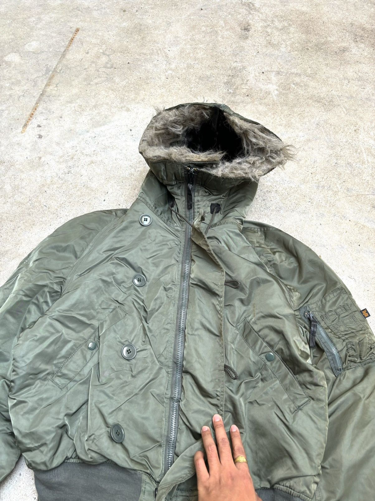Alpha Industries Vintage N-2B ALPHA Fur Bomber Jacket Green Size US L / EU 52-54 / 3 - 10 Thumbnail