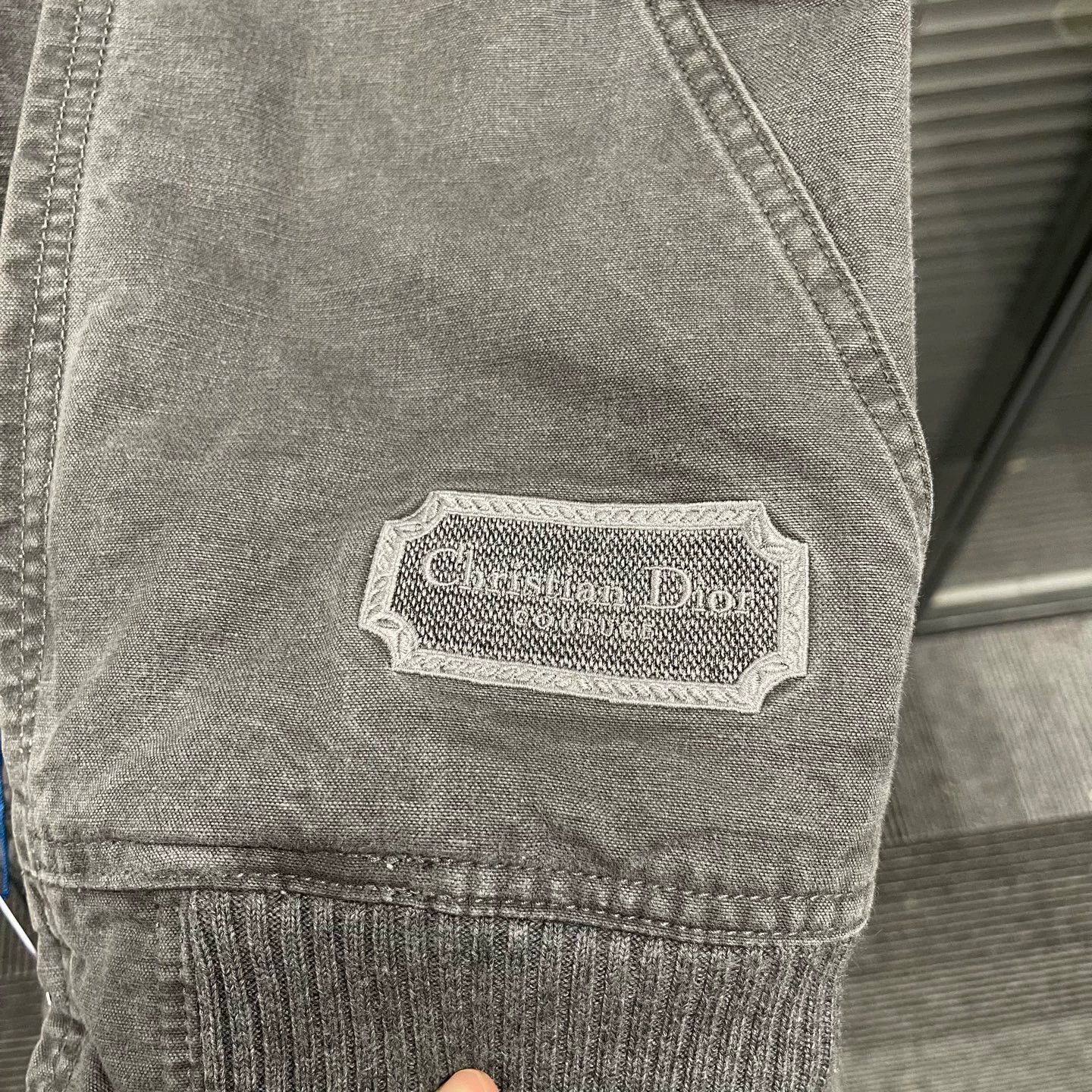 Dior Dior Vintage Gray Embroidered Denim Hooded Jacket Size US L / EU 52-54 / 3 - 3 Thumbnail