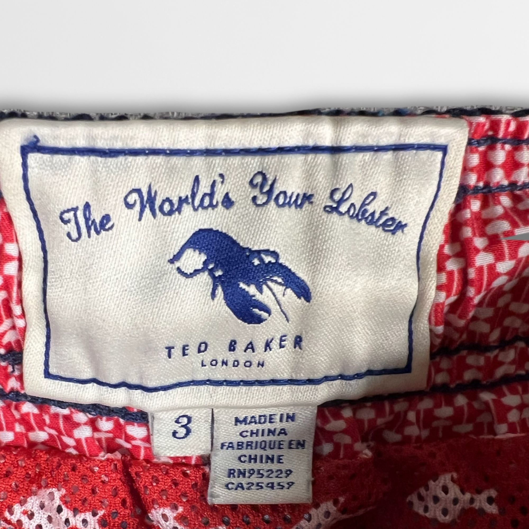Ted Baker Ted Baker Mens The Worlds Your Lobster Swim Shorts Navy Blue Size US 32 / EU 48 - 7 Thumbnail