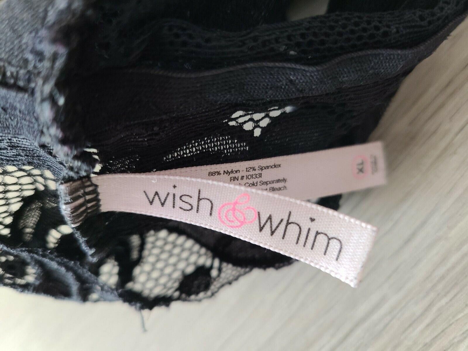 Designer Wish And Whim Lace Bralette Black XL Adjustable Halter Size ONE SIZE - 3 Thumbnail