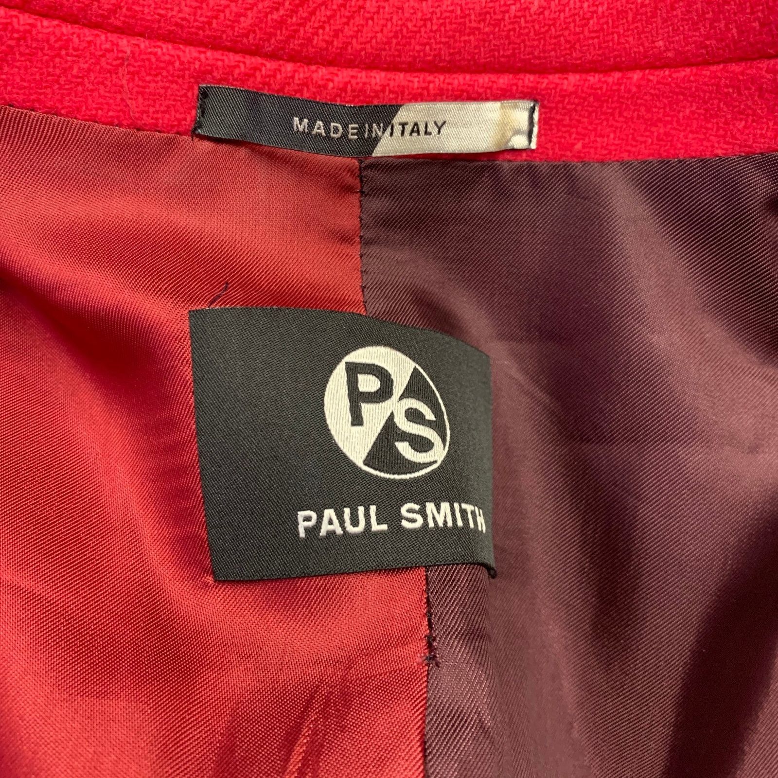 Paul Smith PS by PAUL SMITH Size S Pink Wool Polyamide Notch Lapel Coat Size S / US 4 / IT 40 - 4 Thumbnail