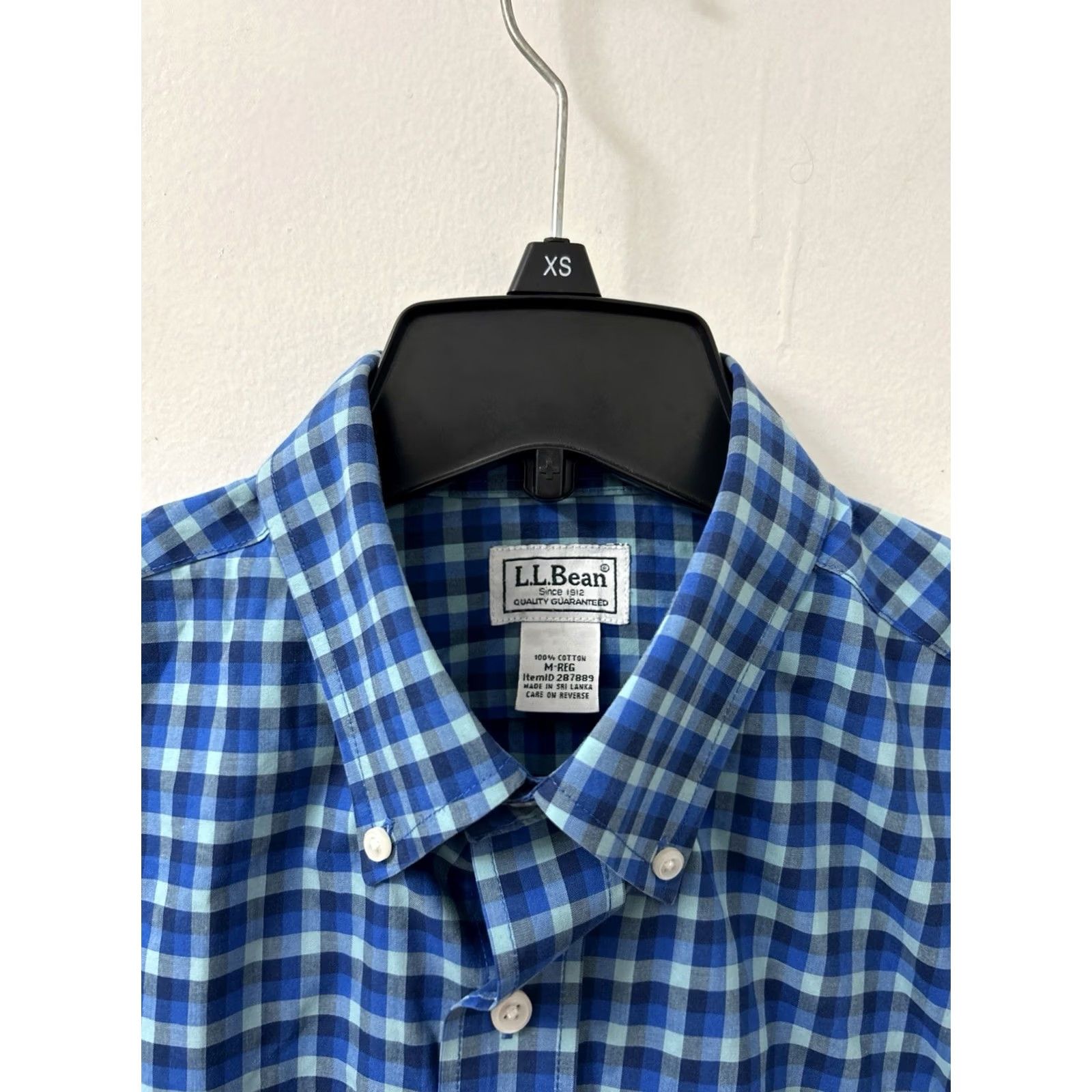Vintage LL Bean Shirt Mens M Blue Plaid Kennebunk Sport Oxford Wrinkle Free L/S 287889 Size US M / EU 48-50 / 2 - 5 Thumbnail