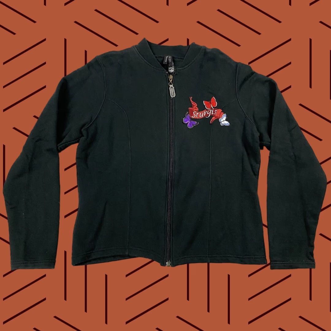 Vintage VINTAGE BEEFY SILVER APPAREL COTTON CROPPED JACKET FULL ZIP BLACK BIKER MOTO Women M Size M / US 6-8 / IT 42-44 - 1 Thumbnail