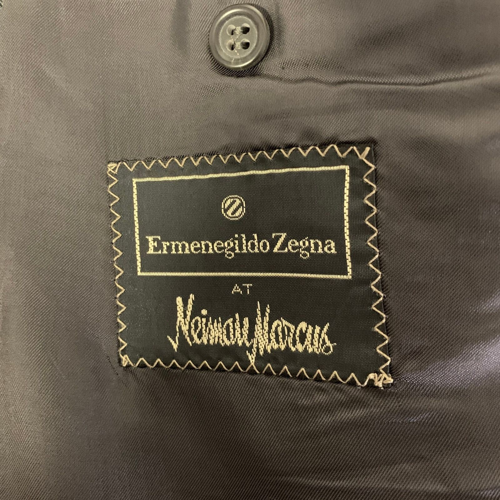Ermenegildo Zegna ERMENEGILDO ZEGNA 46 Grey Nailhead Wool Peak Lapel Suit Size 46R - 6 Thumbnail