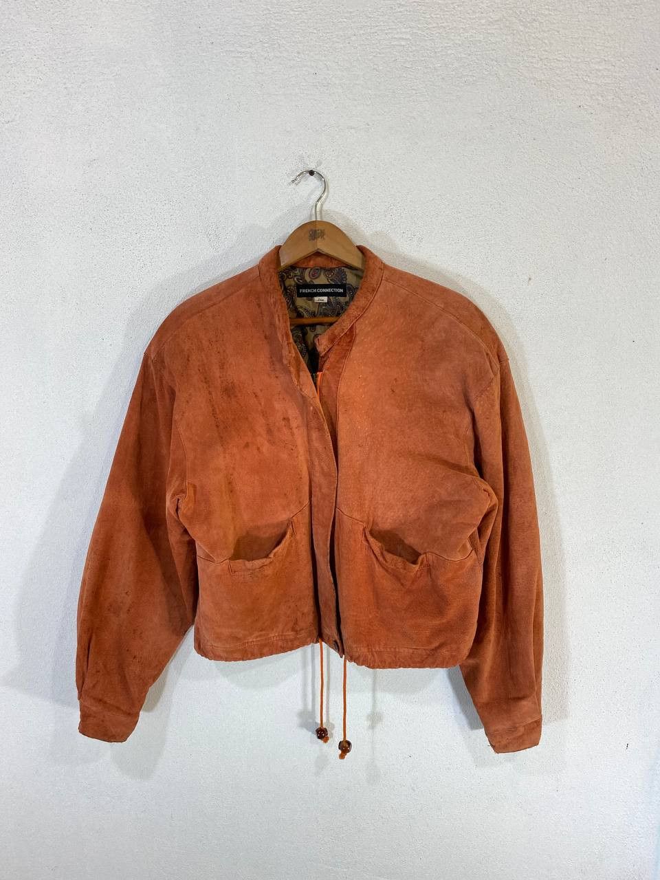 image of Avant Garde x Fcuk French Connection Soft Leather Jacket Nice Design in Brown Leather (Size Large)