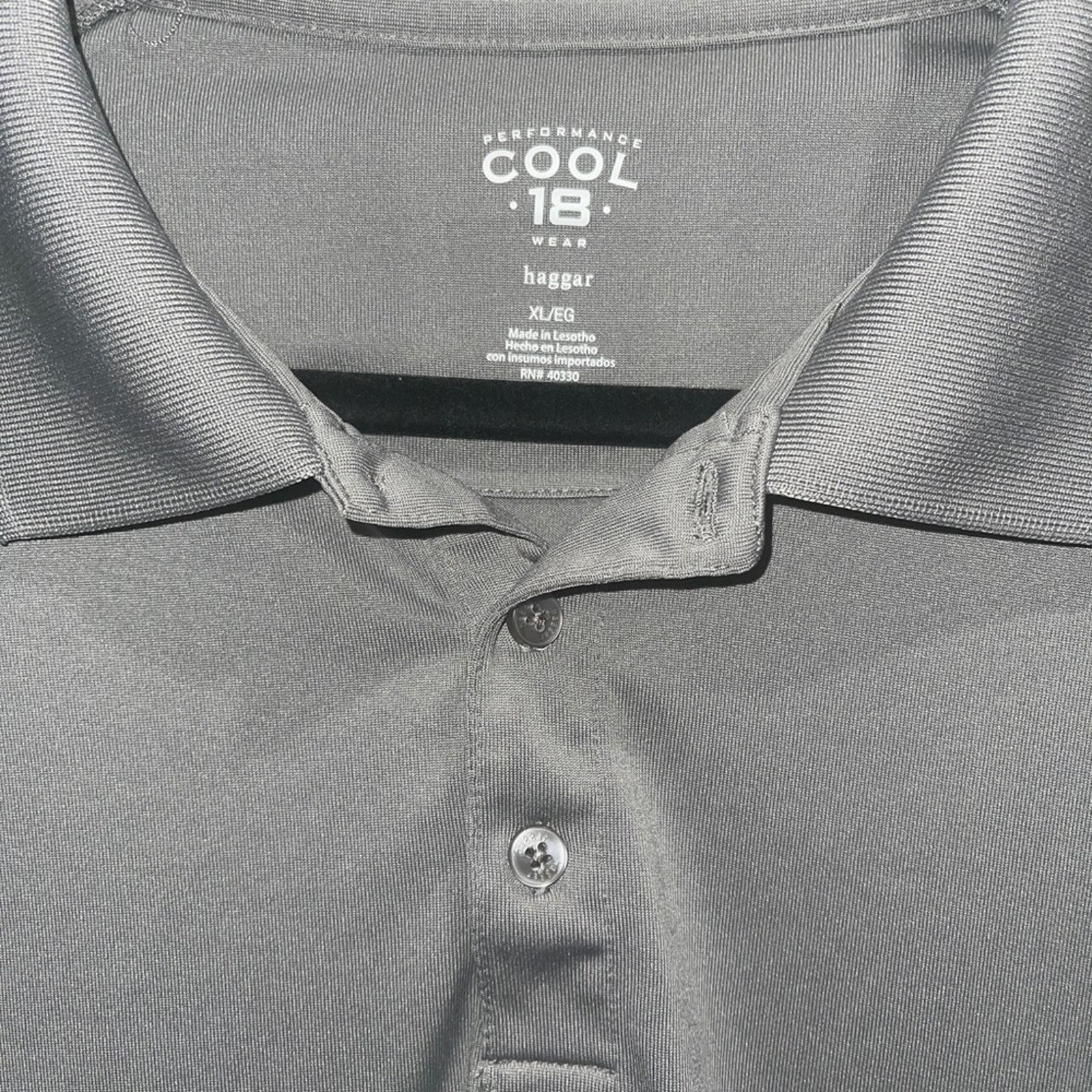 Haggar COOL 18 BY HAGGER Performance Wear Gray Golf Polo Sz XL Size US XL / EU 56 / 4 - 4 Thumbnail