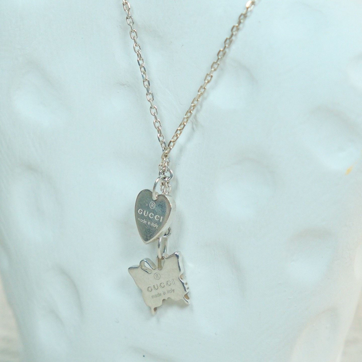 Gucci Gucci Vintage Butterfly Heart Necklace Size ONE SIZE - 1 Thumbnail