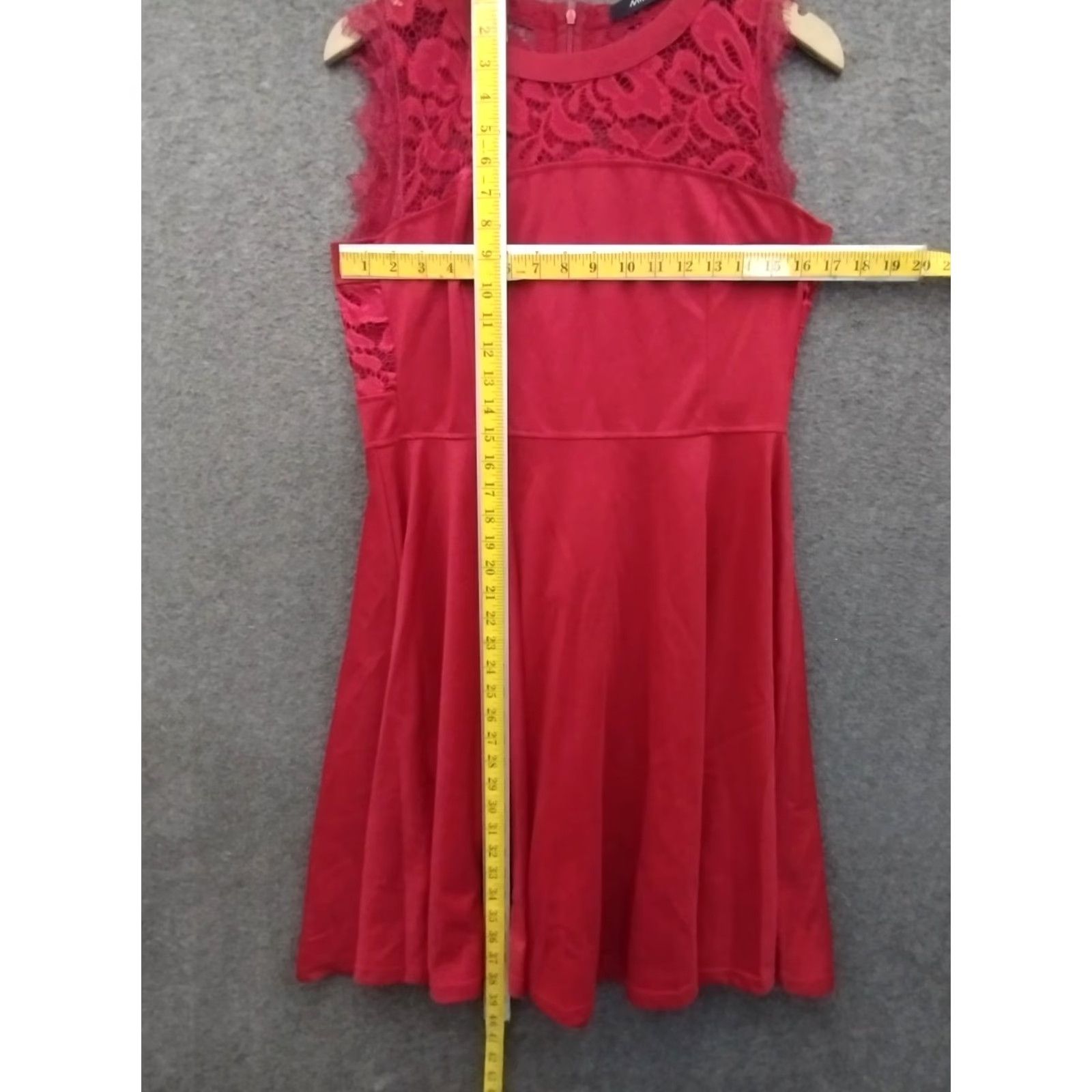 Vintage Mixfeer Red Lace Overlay Scalloped Round Neck Sleeveless Dress XL Women’s Dress Size XL / US 12-14 / IT 48-50 - 4 Thumbnail