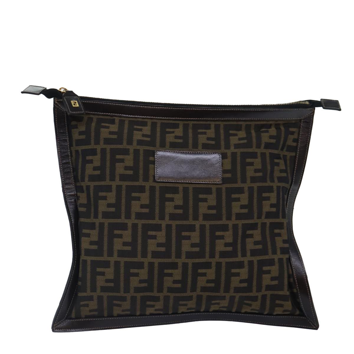 Fendi Zucca Brown Canvas Clutch Bag (Pre-Owned) Size ONE SIZE - 1 Thumbnail