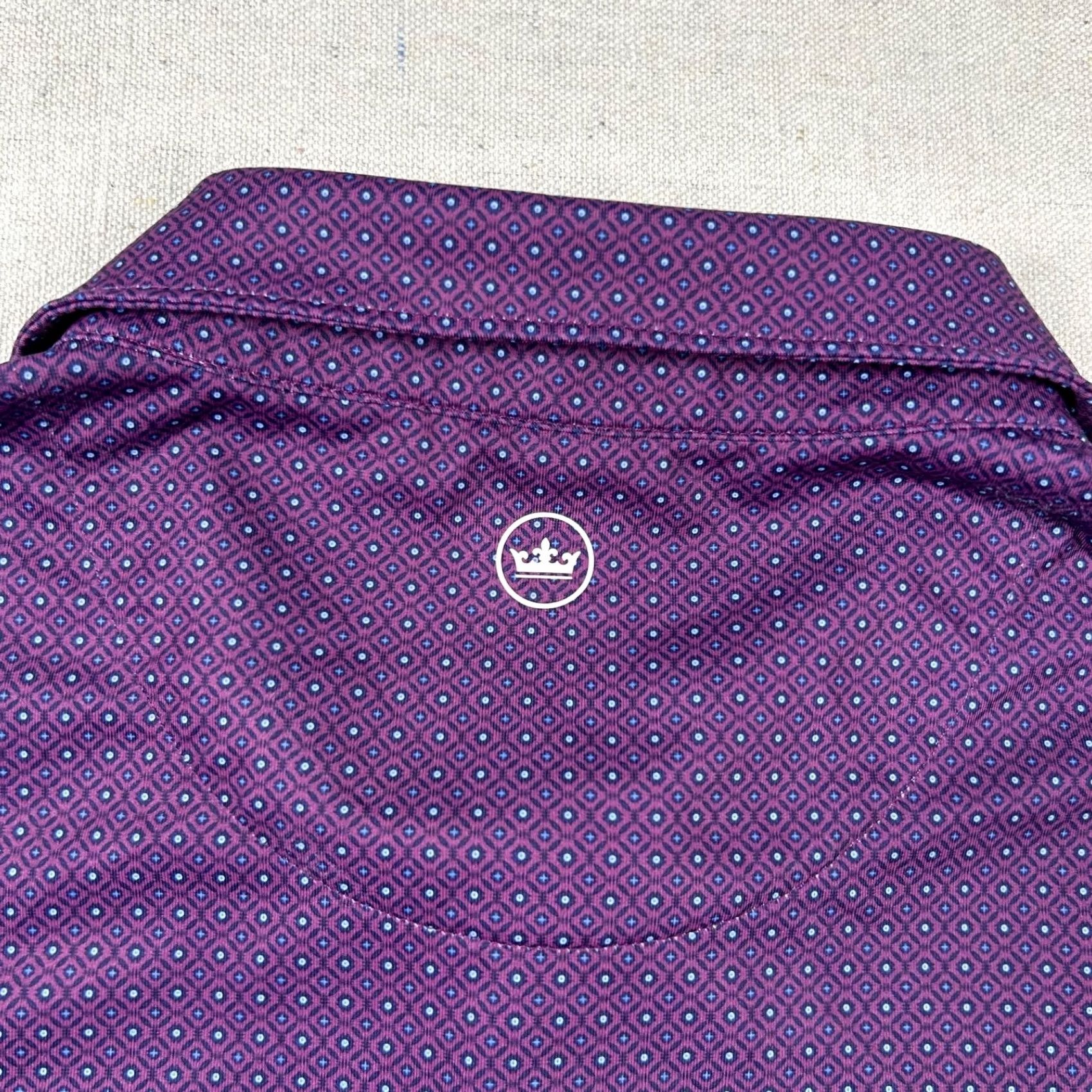 Peter Millar Peter Millar Crown Crafted Golf Polo Shirt Mens XL Purple Geometric Stretch Performance Size US XL / EU 56 / 4 - 7 Thumbnail