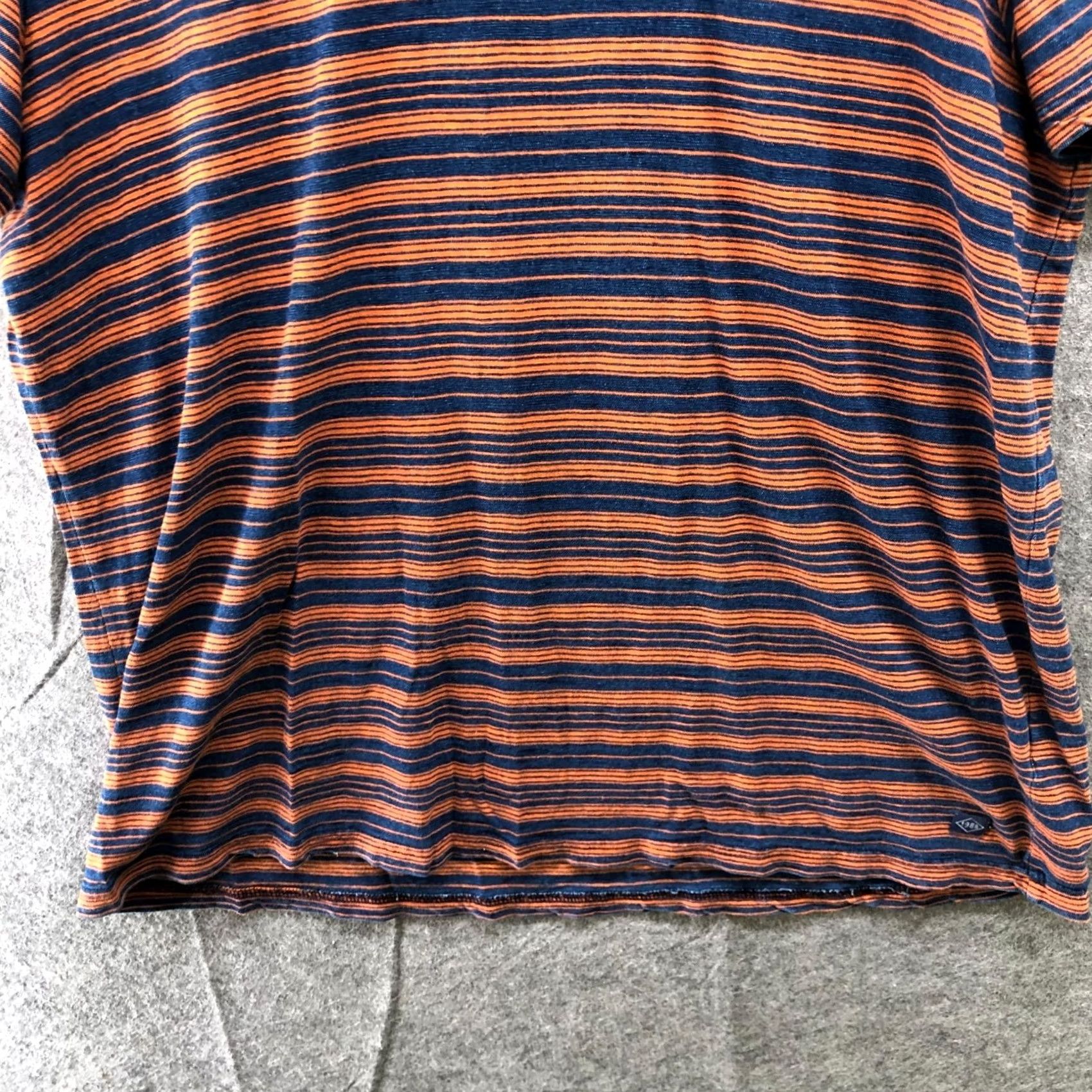 FatFace Fat Face T Shirt Mens XL Indigo Dye Short Sleeve Orange Blue Striped Cotton Crew Shirt Vintage? No Size US XL / EU 56 / 4 - 4 Thumbnail