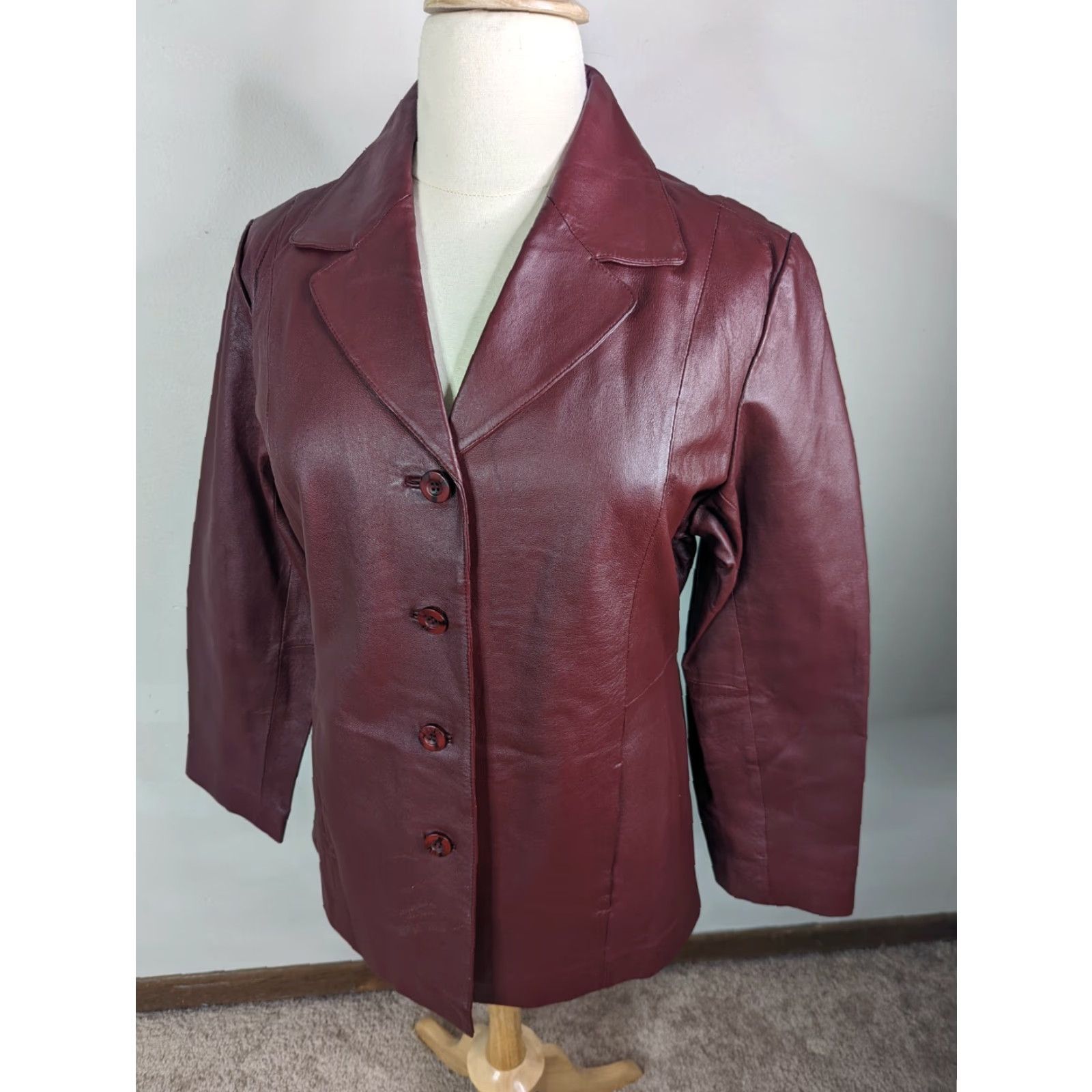 Vintage VINTAGE Red Leather Blazer Jacket Coat Womens XL 90s Y2K Vintage Tribeca Studio Bomber Moto Leather Coat & Jacket Size XL / US 12-14 / IT 48-50 - 2 Thumbnail