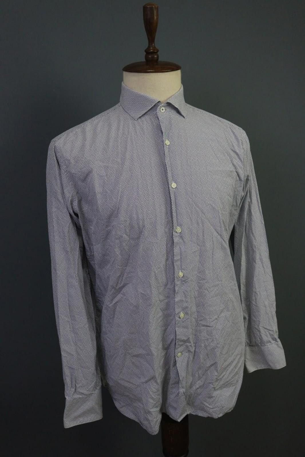 Ted Baker Ted Baker Blue Geometric 100% Cotton Shirt Size 34/35 Size 38R - 10 Thumbnail