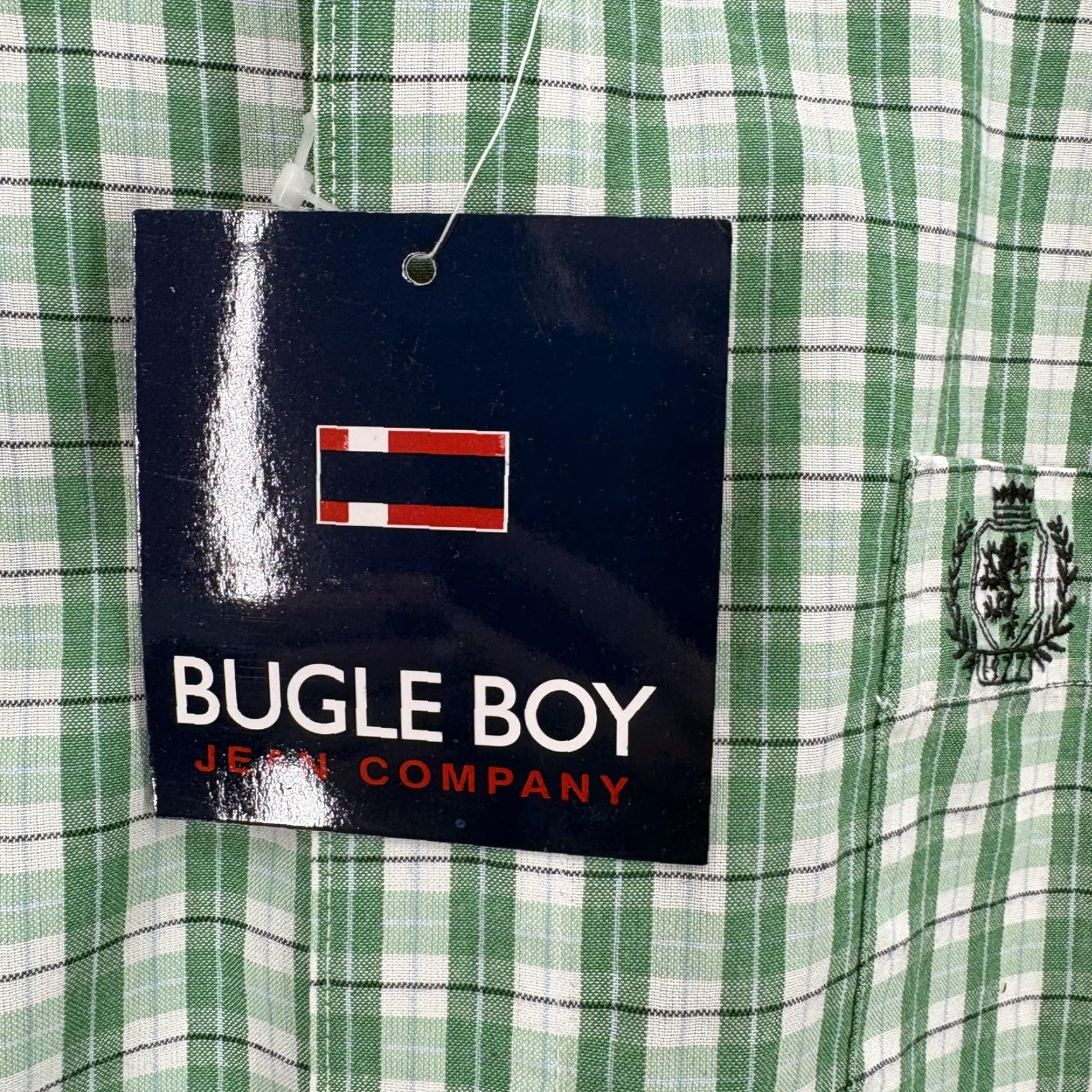 Bugle Boy VINTAGE Bugle Boy Shirt Mens XL Green White Plaid Short Sleeve Button Down NWT Size US XL / EU 56 / 4 - 5 Thumbnail