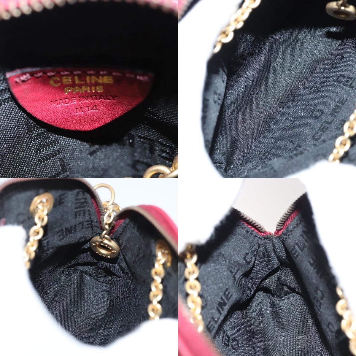 Celine CELINE Chain Shoulder Bag Leather Red Gold Size ONE SIZE - 11 Thumbnail