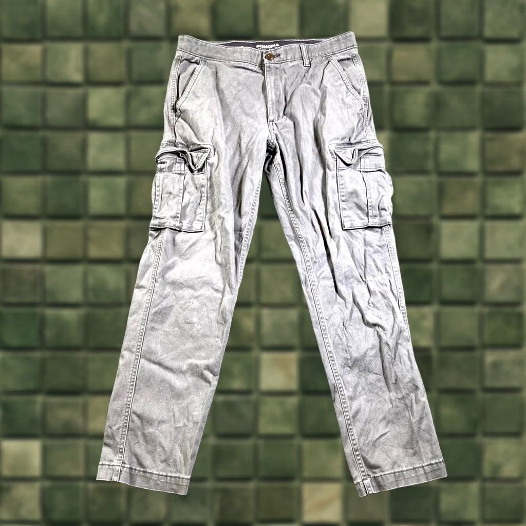 Vintage Sonoma Pants Men's 32 Gray Flexwear Straight Leg Cargo Pockets Size US 32 / EU 48 - 1 Thumbnail