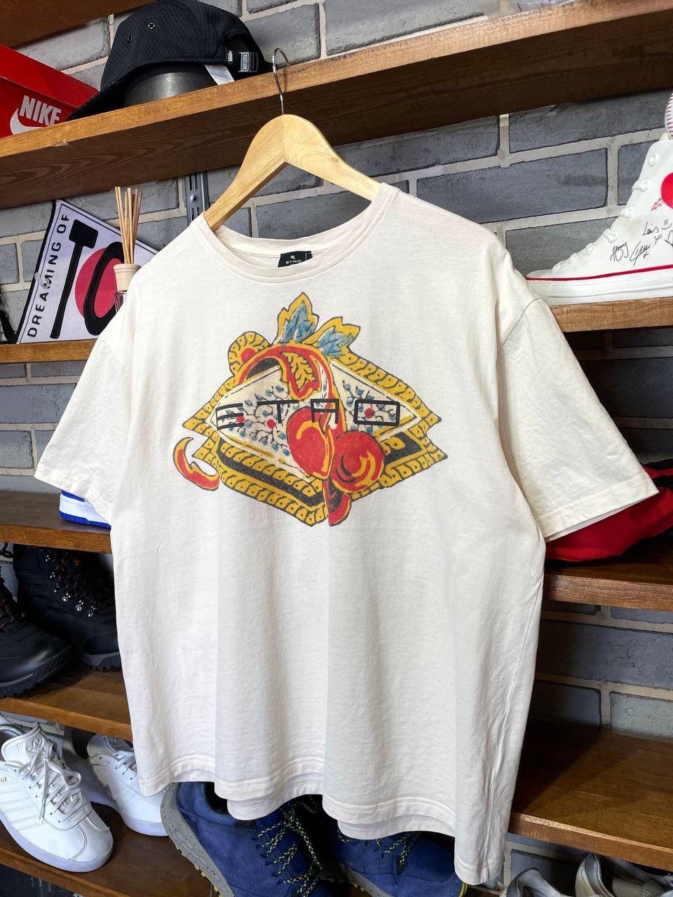 Etro Etro Logo Printed Cotton T-Shirt – Size IT 46 Size L / US 10 / IT 46 - 9 Thumbnail