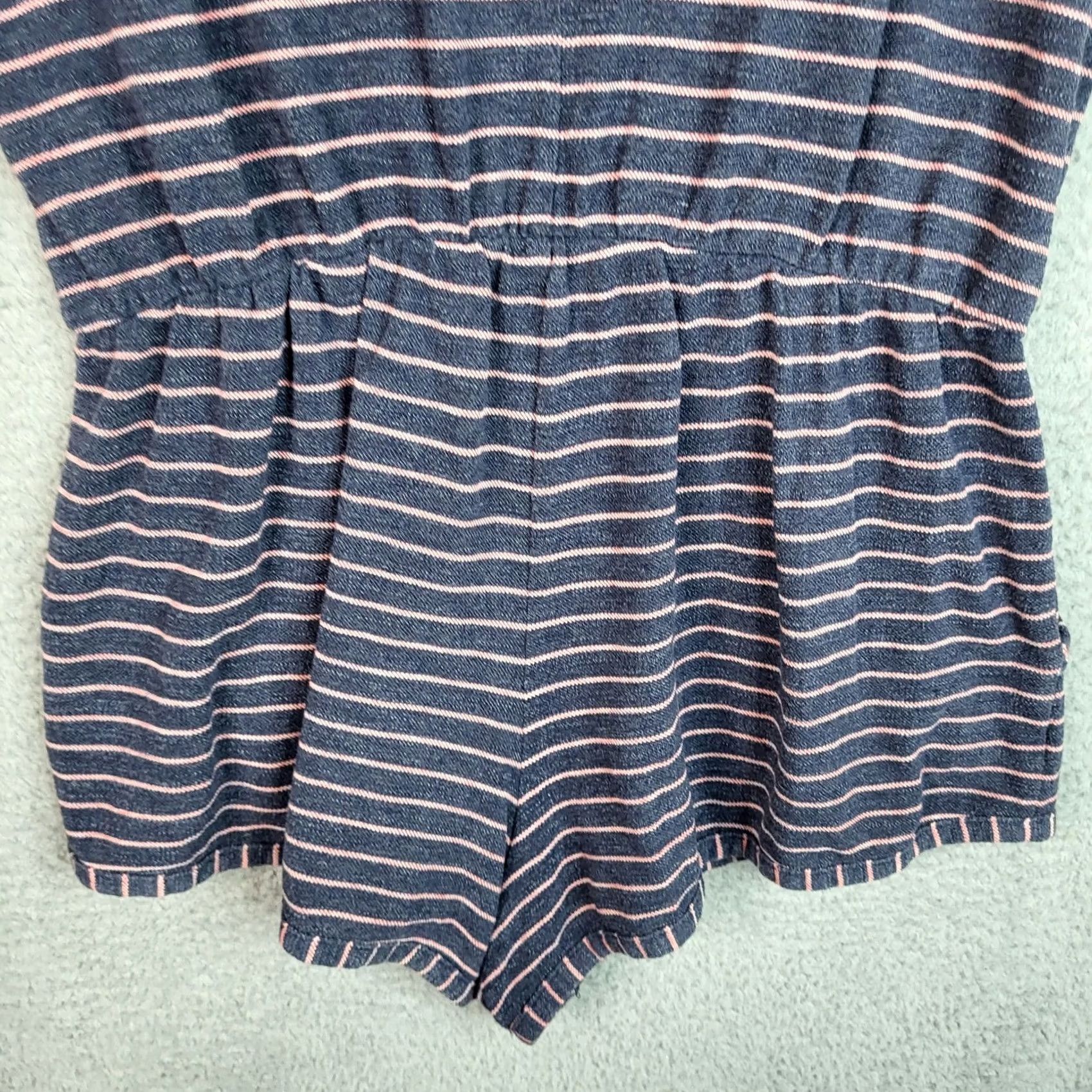 Vintage Cooperative Women’s Blue orange stripes cap sleeve Jumper Size M Size M / US 6-8 / IT 42-44 - 8 Thumbnail