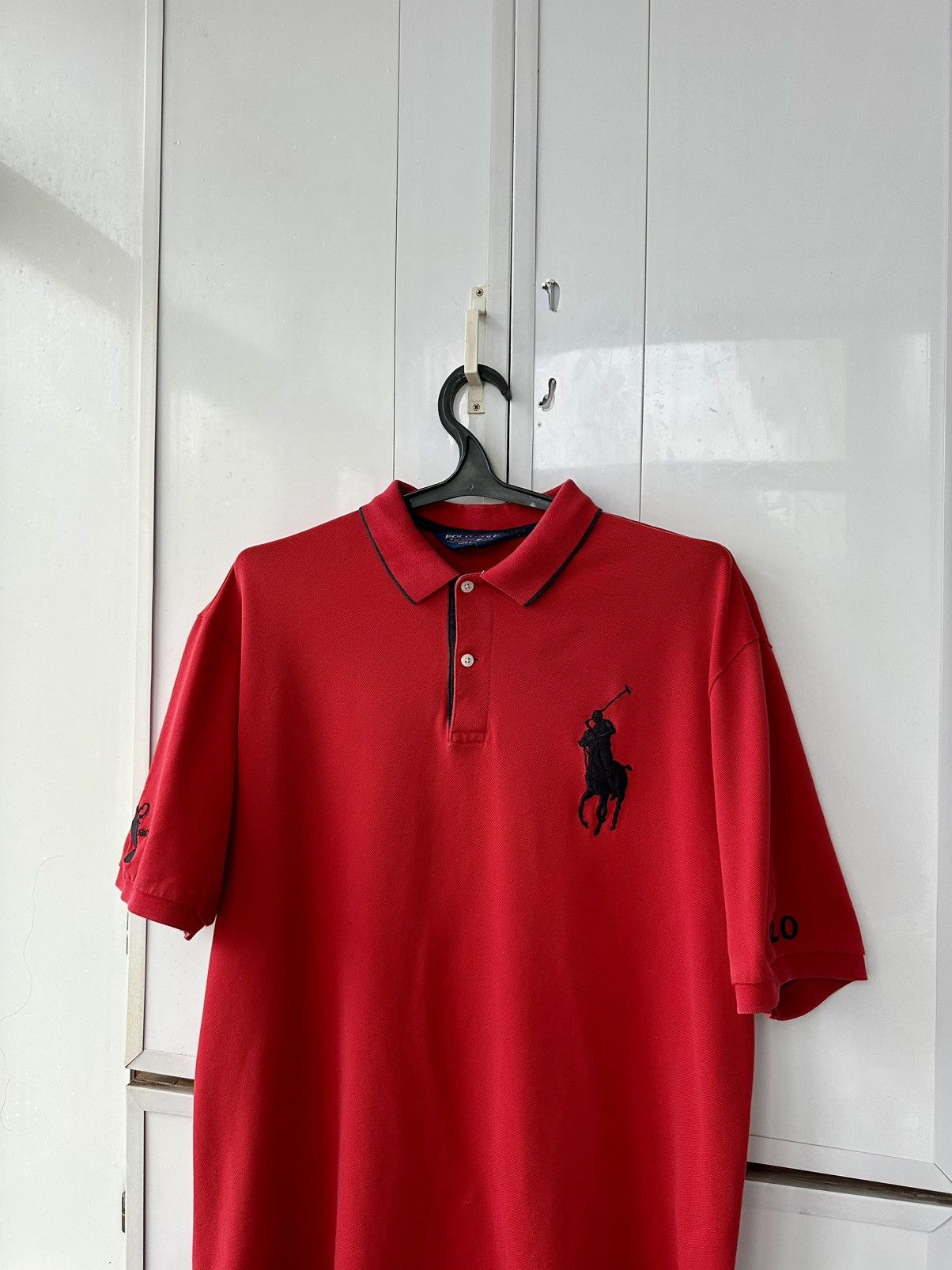 Polo Ralph Lauren Vintage Polo Ralph Lauren Red Polos Black Logo Size US XL / EU 56 / 4 - 6 Thumbnail