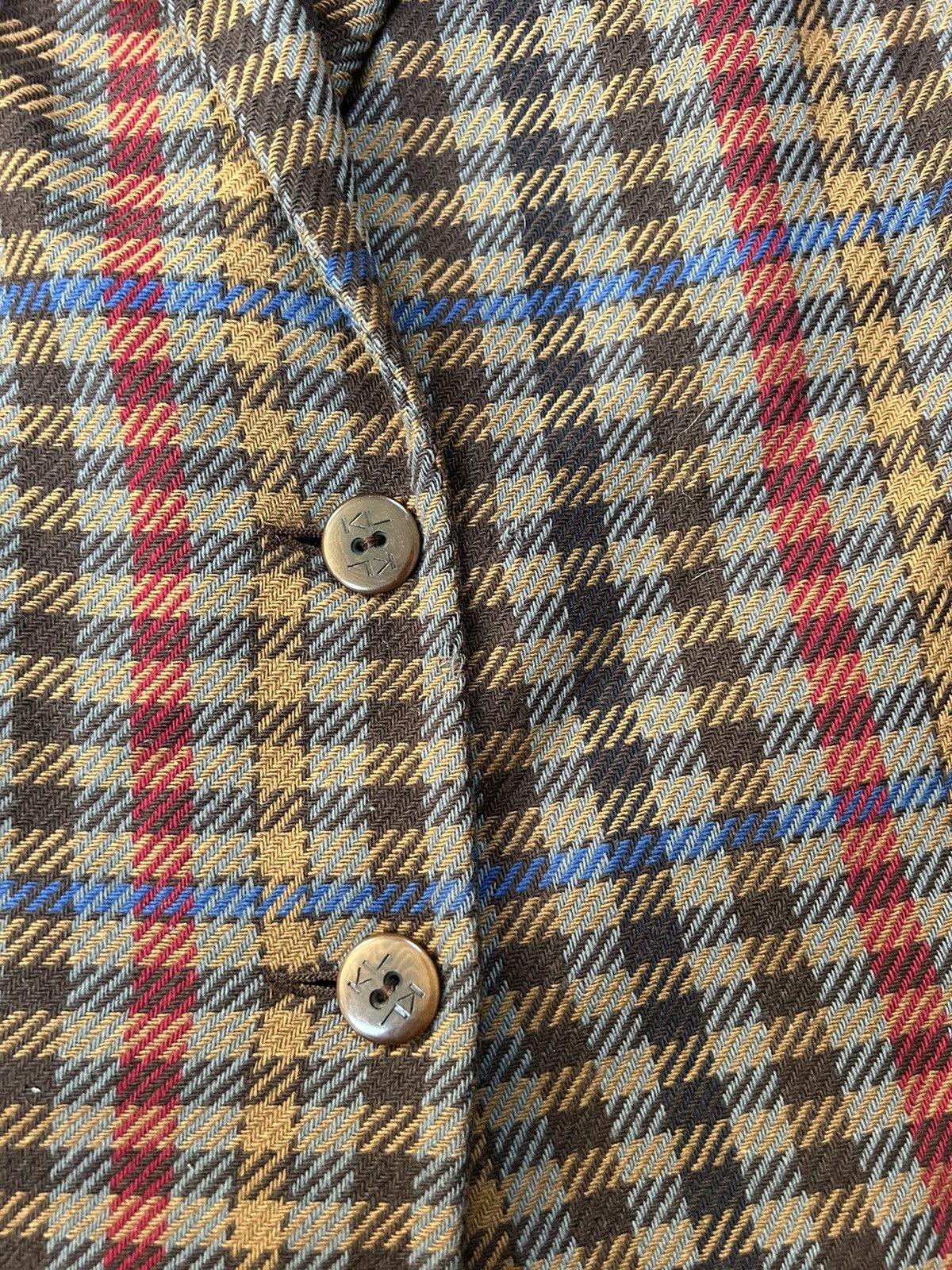 Karl Lagerfeld Karl Lagerfeld blazer vintage wool brown checkered Size 48R - 5 Thumbnail