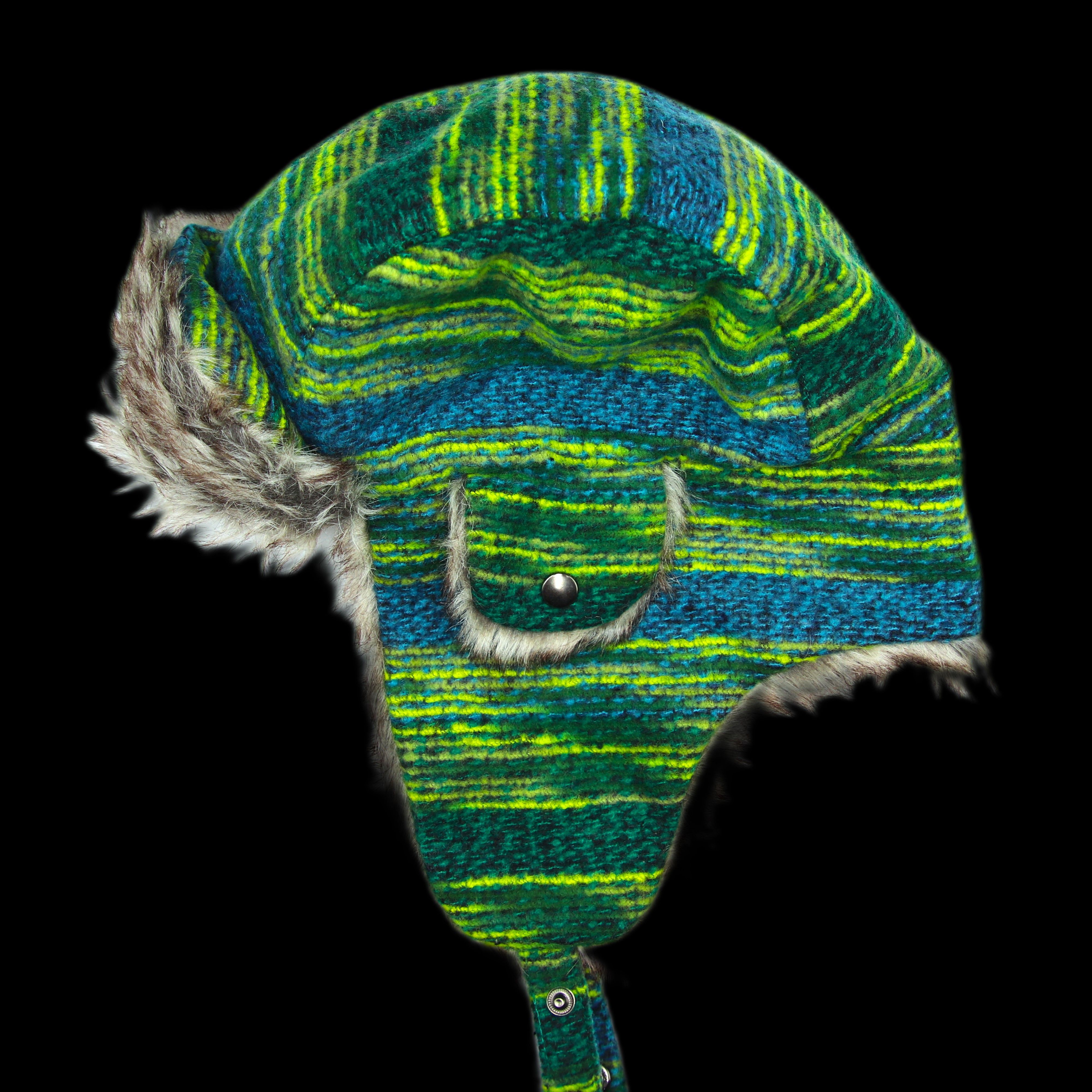 Other Fur Hat Chaos green yellow blue Size ONE SIZE - 2 Thumbnail
