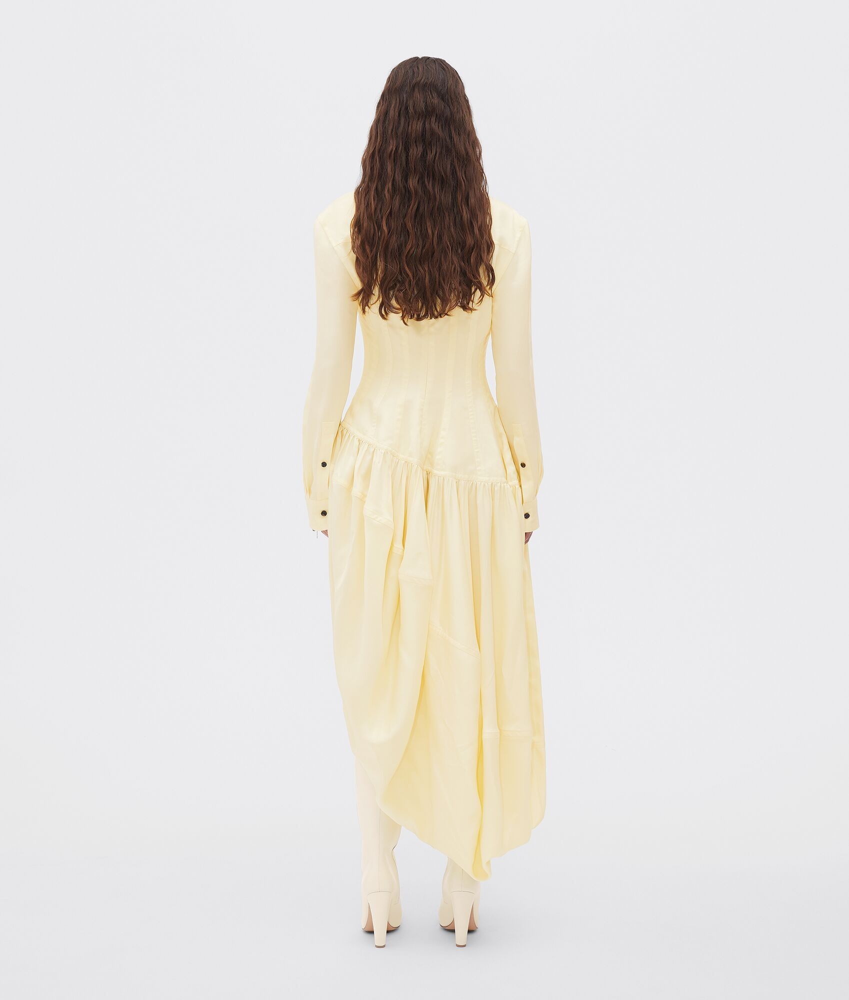 Bottega Veneta o1n1vont0325 Fluid Washed Viscose Dress in Camomile Size S / US 4 / IT 40 - 3 Thumbnail