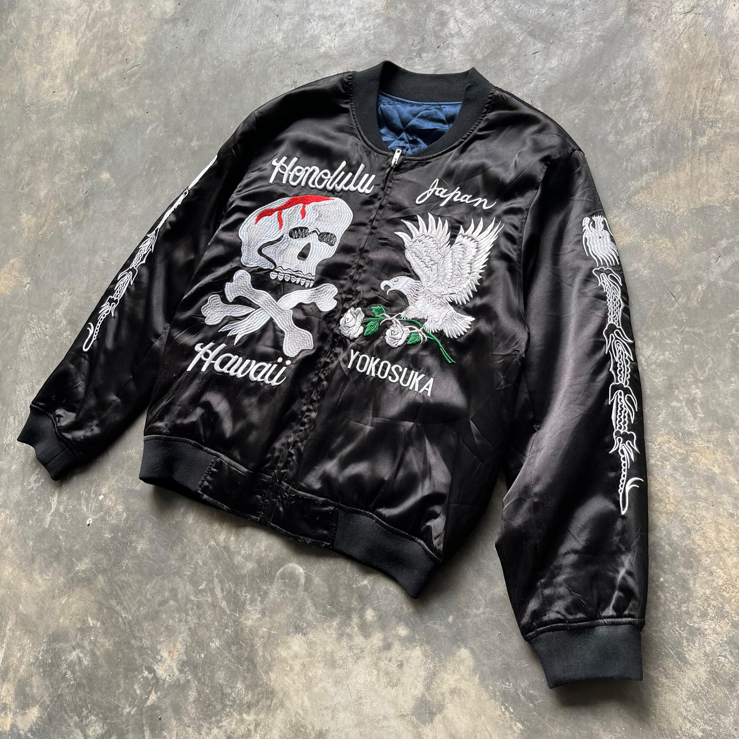 14th Addiction VTG💥 Sukajan Jacket Japanese Brand Skull Eagles Embroidery Size US XL / EU 56 / 4 - 5 Thumbnail
