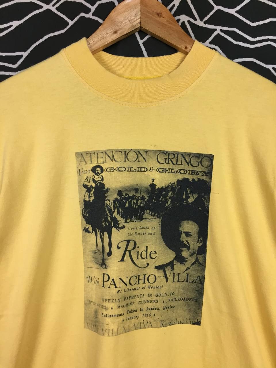 Vintage Vtg Pancho Villa Mexican Revolution 1910 Propaganda Tee Size US M / EU 48-50 / 2 - 3 Thumbnail