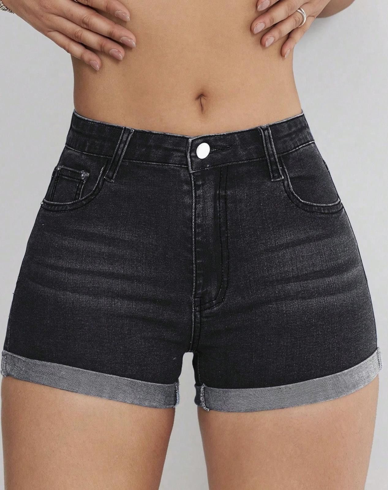 Other SHEIN Denim Shorts in Washed Black (Size 27) Size 27" / US 4 / IT 40 - 2 Thumbnail