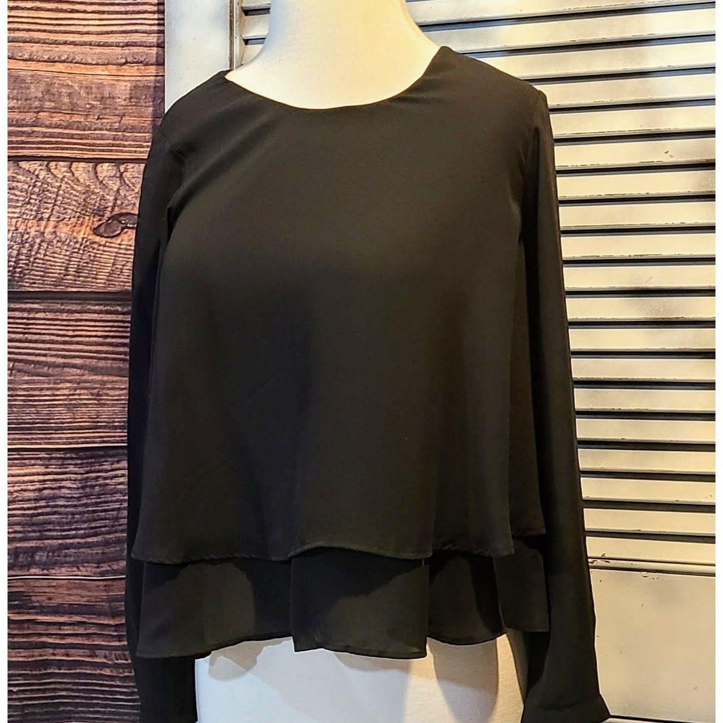 Zara Zara Basic Small Black Layered Blouse Size S / US 4 / IT 40 - 6 Thumbnail