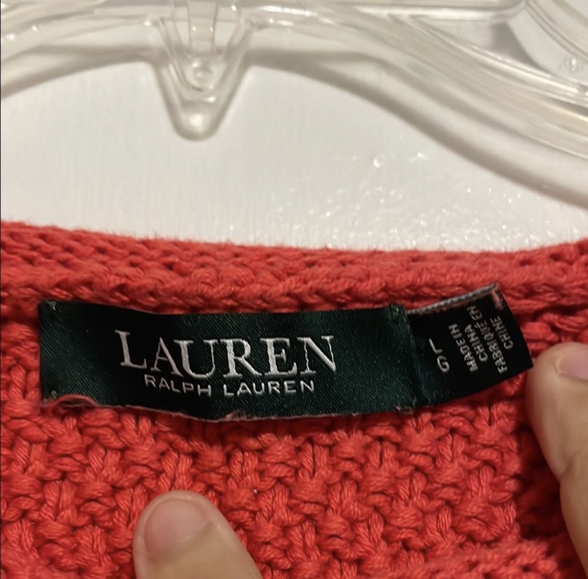 Lauren Ralph Lauren Lauren Ralph Lauren Red Crewneck Sweater Size L / US 10 / IT 46 - 2 Thumbnail