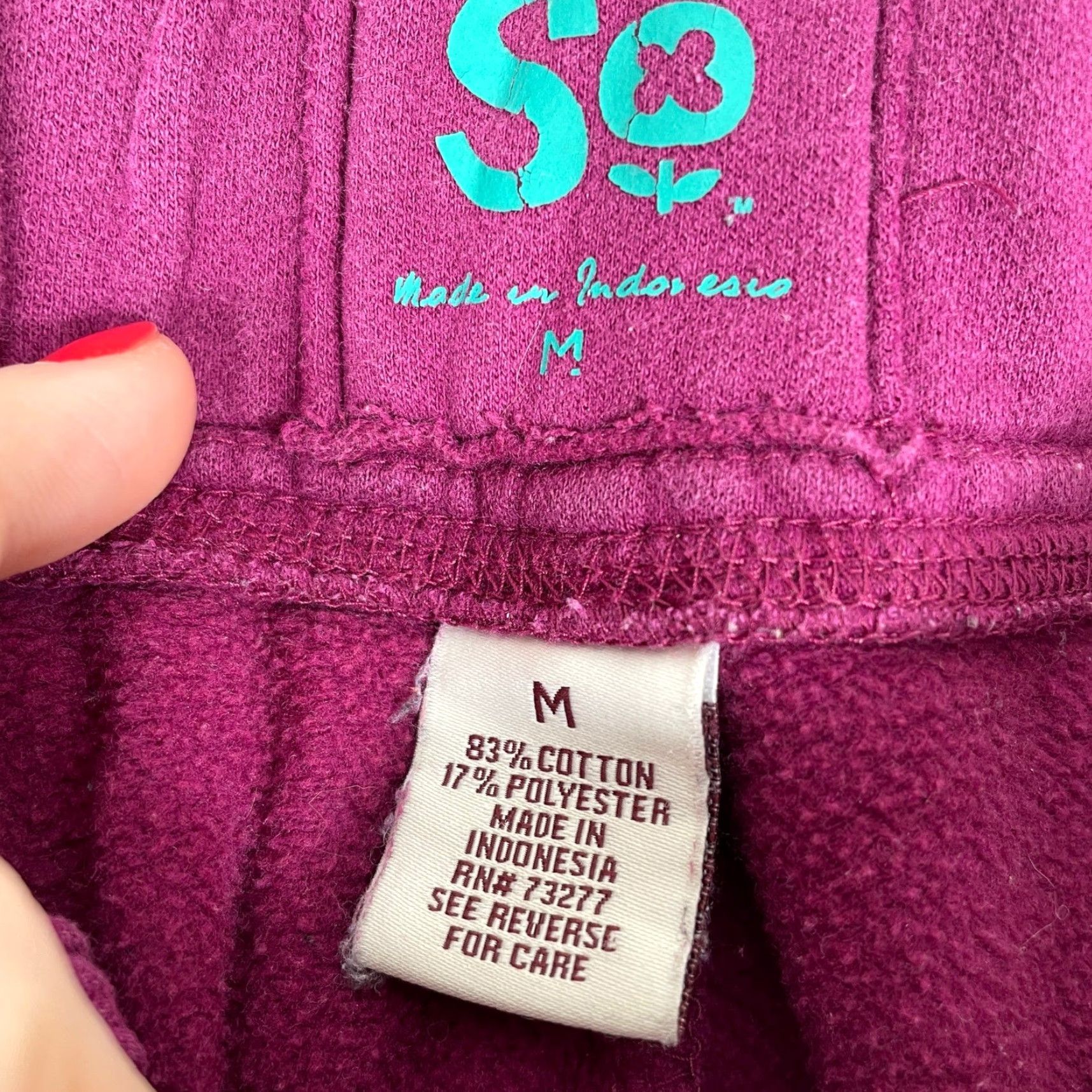 Vintage VINTAGE SO Sweatpants Womens M Wide-Leg Drawstring Lounge Pants Purple Y2K Vintage 2000s Women’s Wide-Leg Track Pants Size 24" / US 00 / IT 34 - 5 Thumbnail