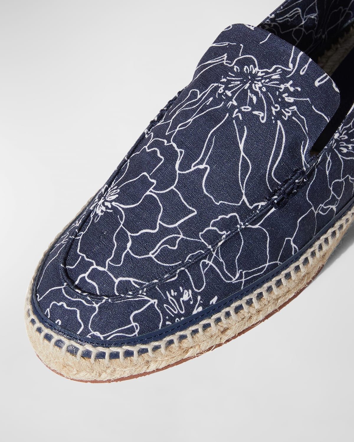 Loro Piana o1srvl11e0825 Seaside Walk Floral Linen Espadrilles in Blue Size US 10 / EU 43 - 5 Thumbnail