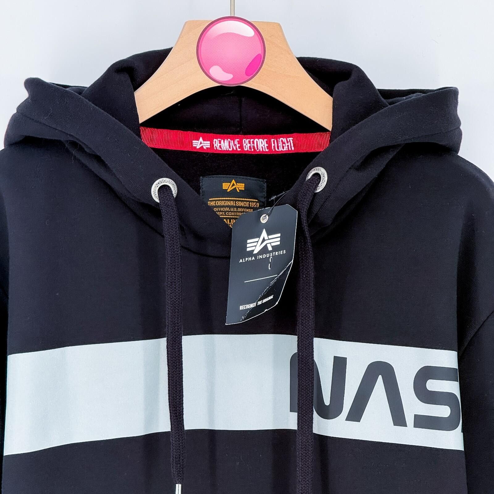 Alpha Industries Alpha Industries NASA Hoodie Pull Tag Black Pullover Mens M Size US M / EU 48-50 / 2 - 8 Thumbnail