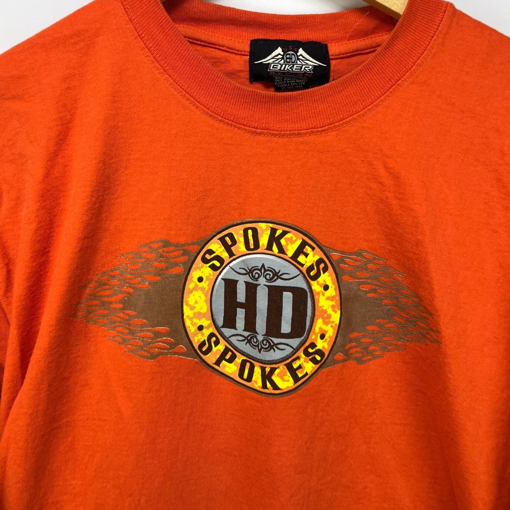 Harley Davidson VINTAGE Harley-Davidson Long Sleeve T-Shirt XL Biker Hot Girl Boobs Flames Orange Men Mens Shirts Size US XL / EU 56 / 4 - 6 Thumbnail