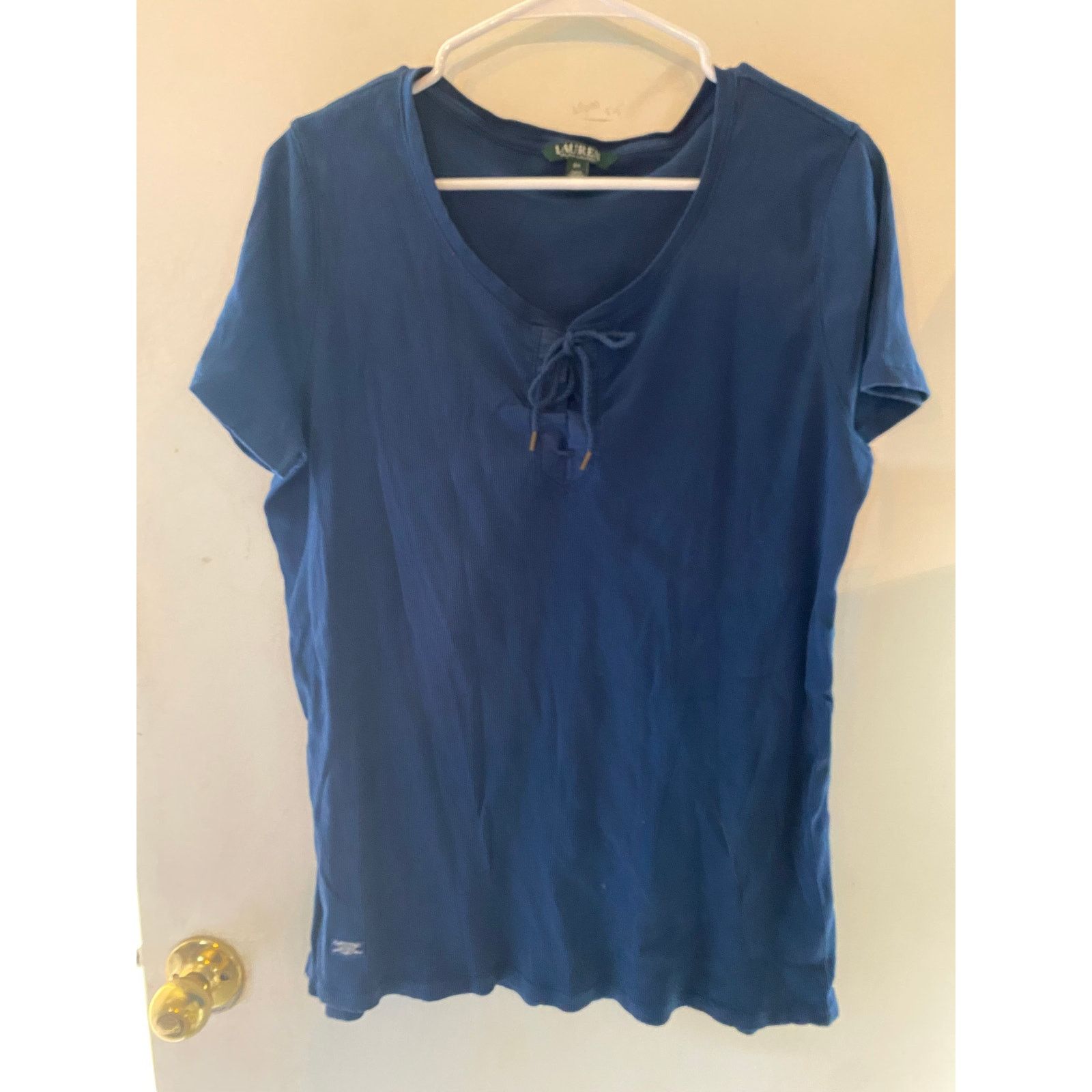 Ralph Lauren Ralph Lauren Blue Lace Up Tee Women's 2X Size XXL / US 16-18 / IT 52-54 - 8 Thumbnail