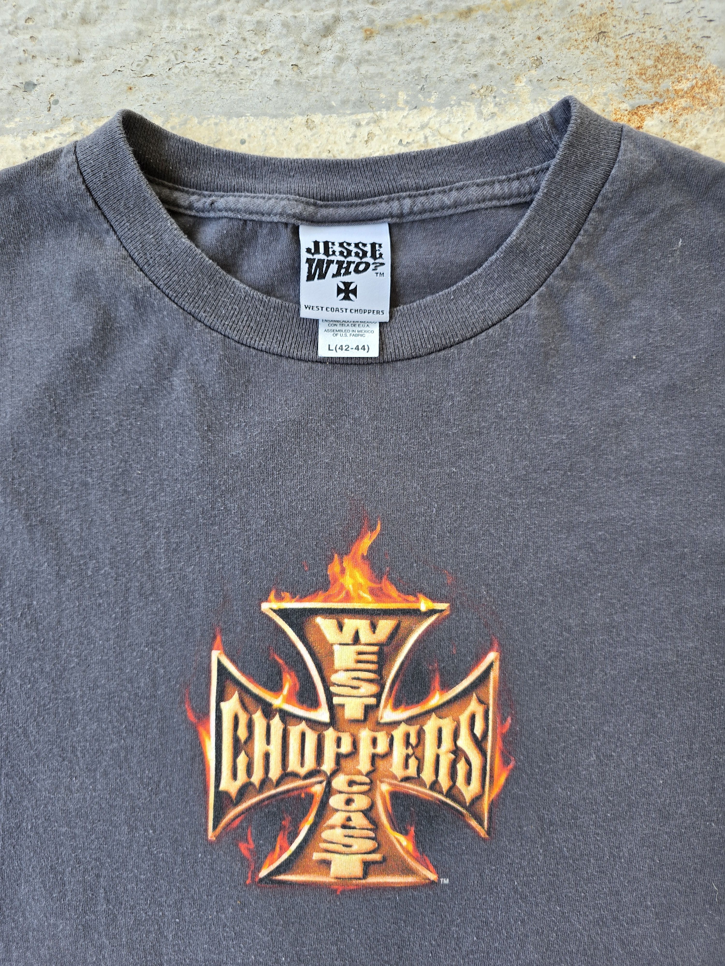 West Coast Choppers Vintage Y2K West Coast Choppers Long Beach Flame Tee Shirt Size US L / EU 52-54 / 3 - 1 Thumbnail