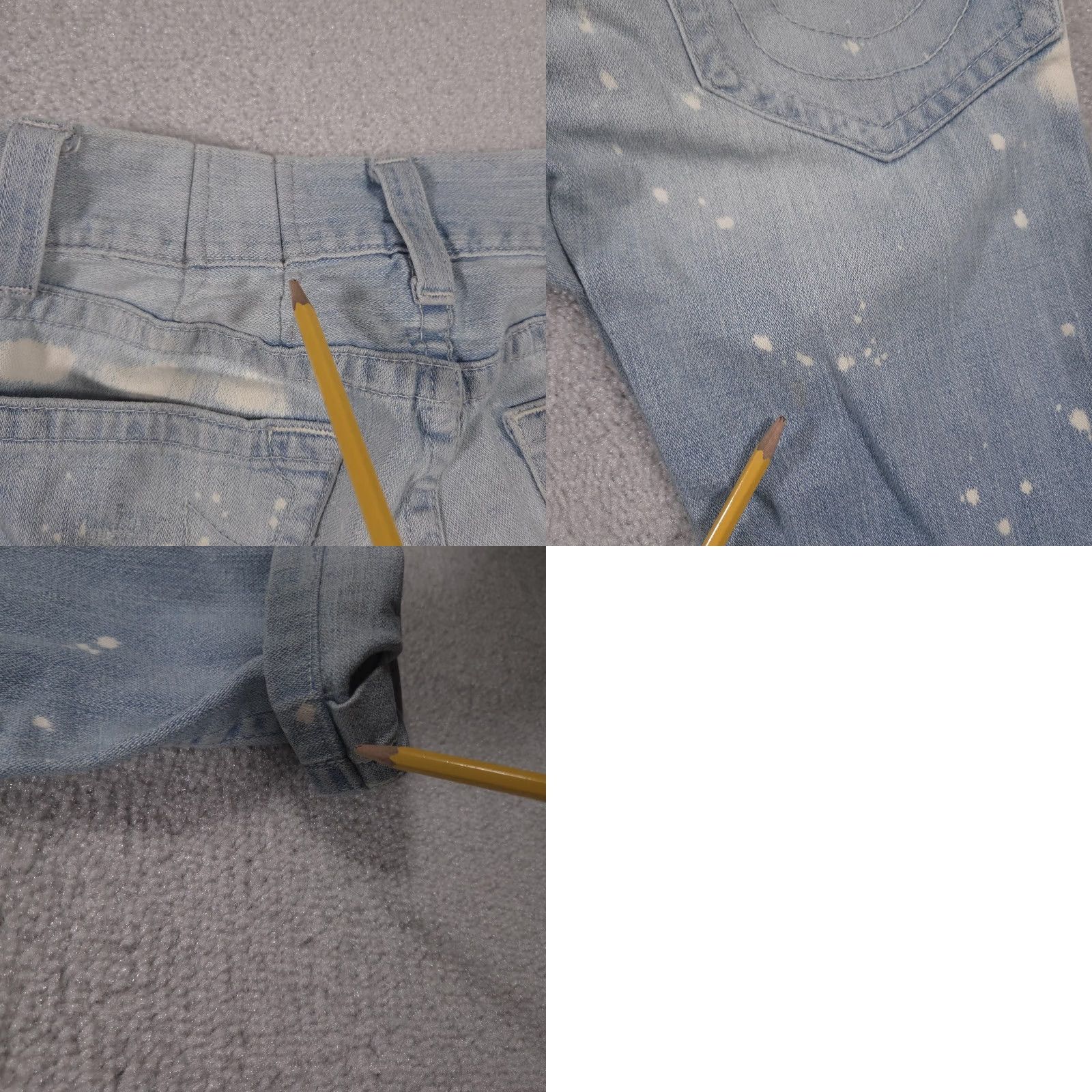 True Religion VINTAGE True Religion Jeans Mens Slim Denim 33 Light Wash Distressed Paint Splatter Size US 33 - 11 Thumbnail