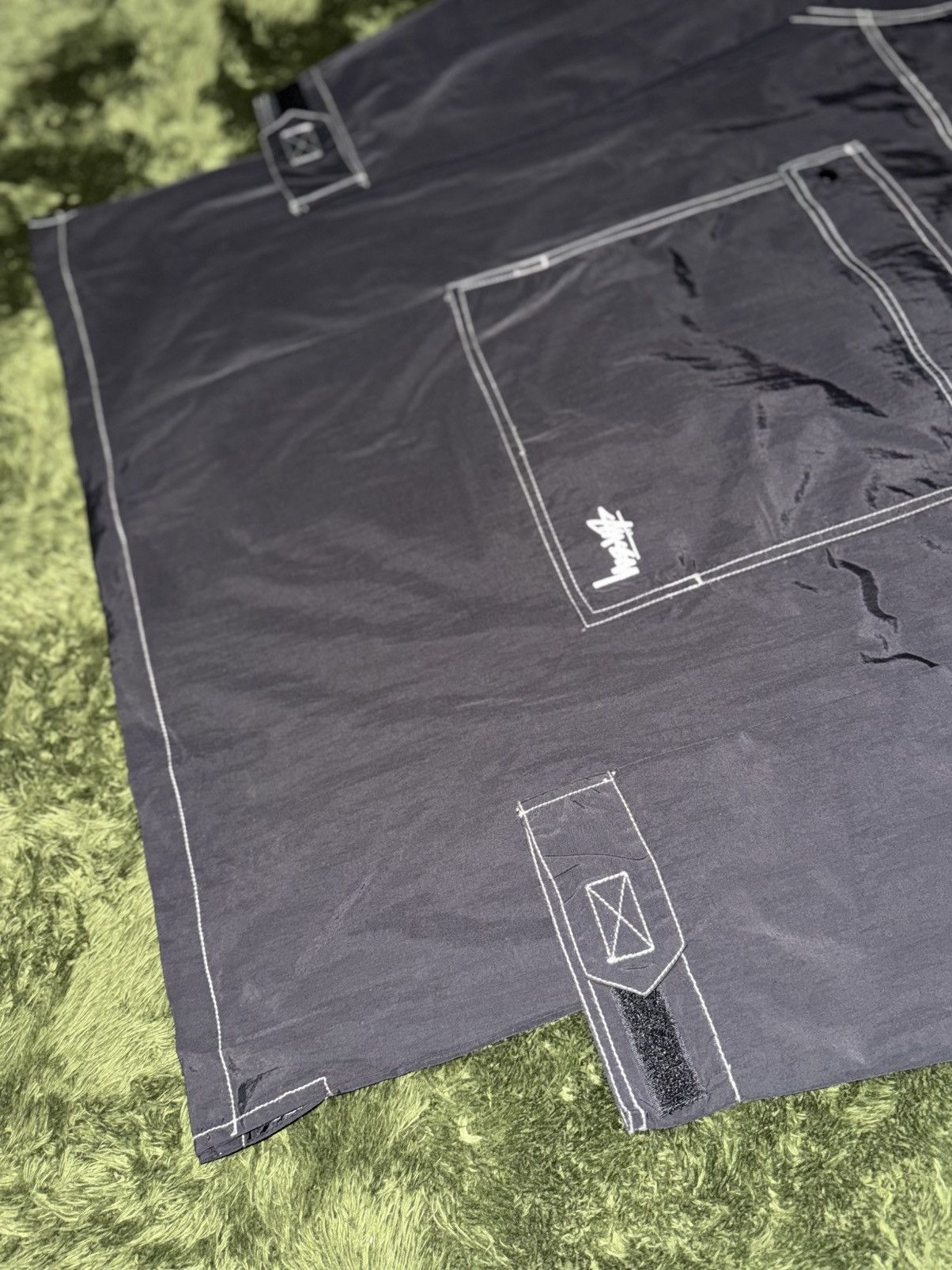 Stussy [XL] stussy stitched detail nylon hood anorak jacket black Size US XL / EU 56 / 4 - 5 Thumbnail