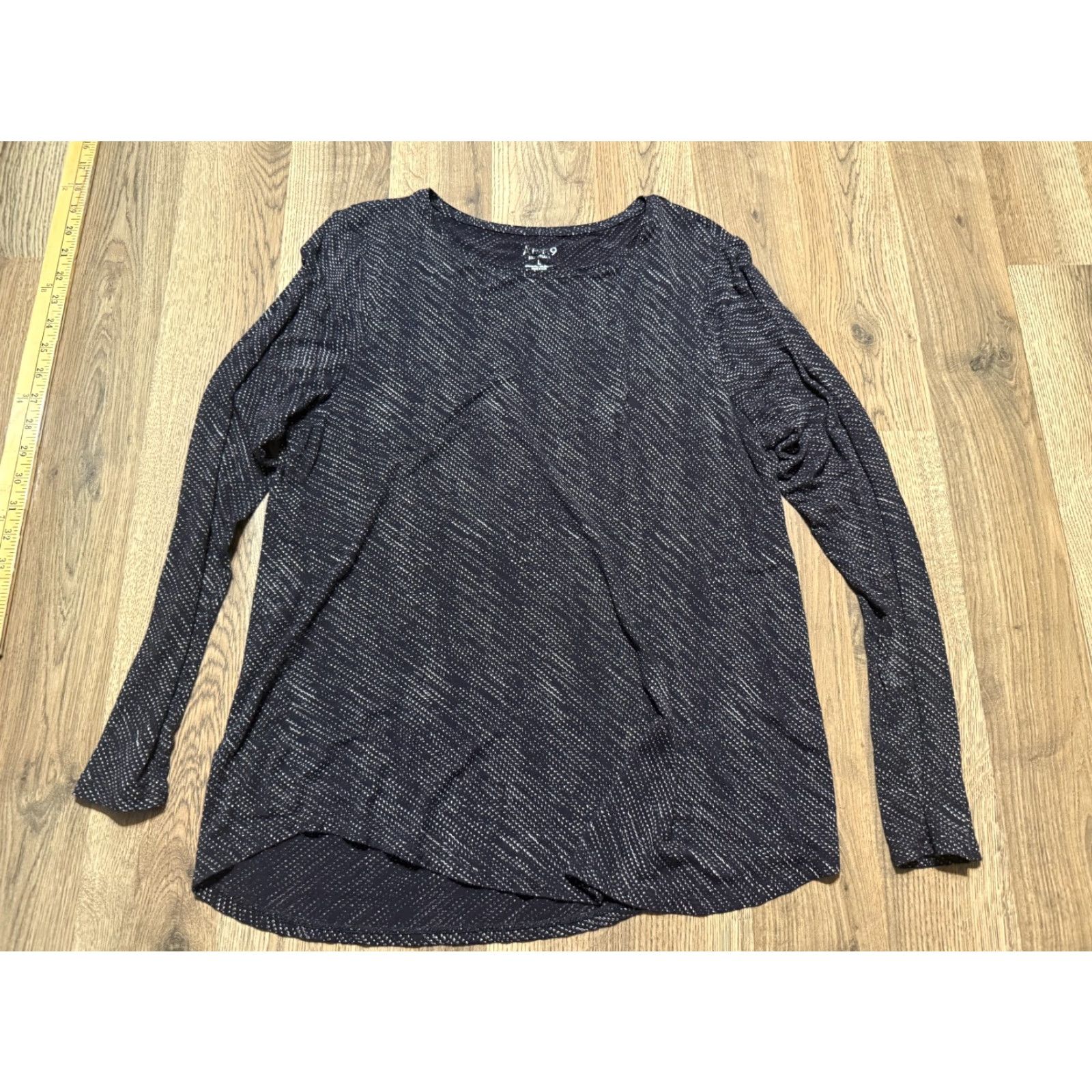 Apt. 9 APT. 9 Shirt Women's Large Black White Long Sleeve Shirt Size L / US 10 / IT 46 - 2 Thumbnail
