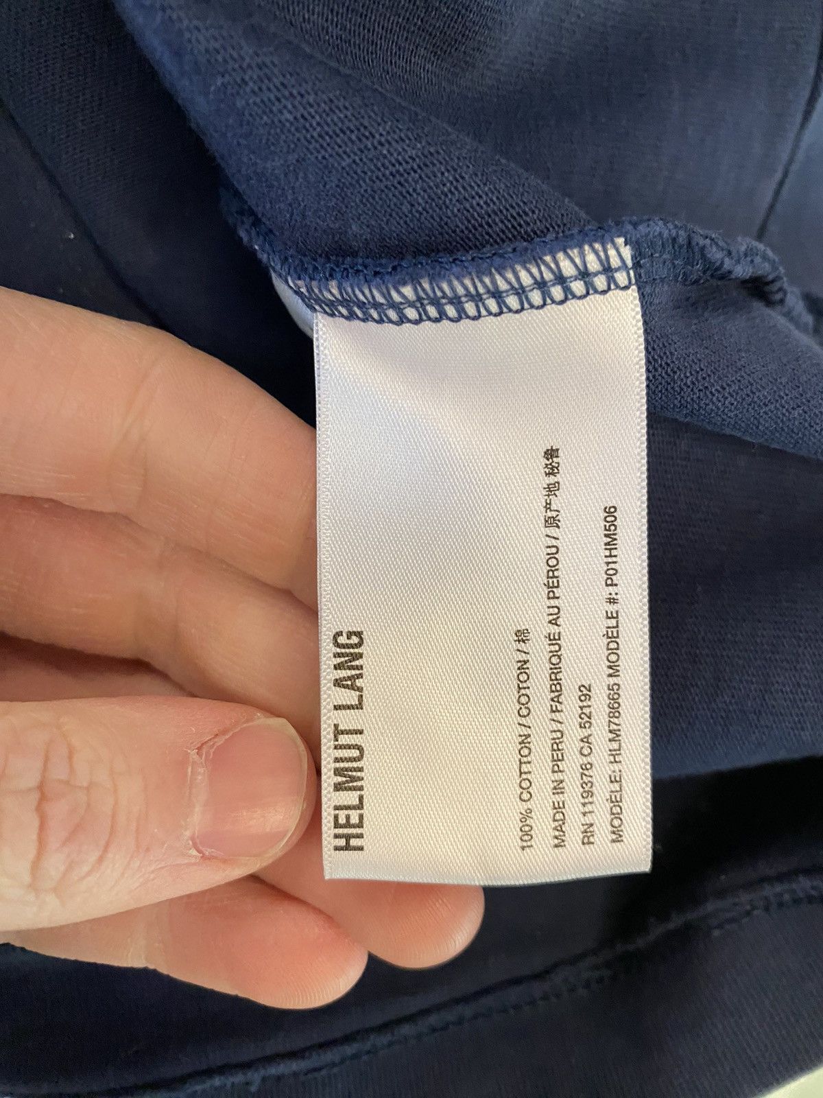 Helmut Lang Helmut Lang Stamped Logo T-shirt Navy Size US M / EU 48-50 / 2 - 5 Thumbnail